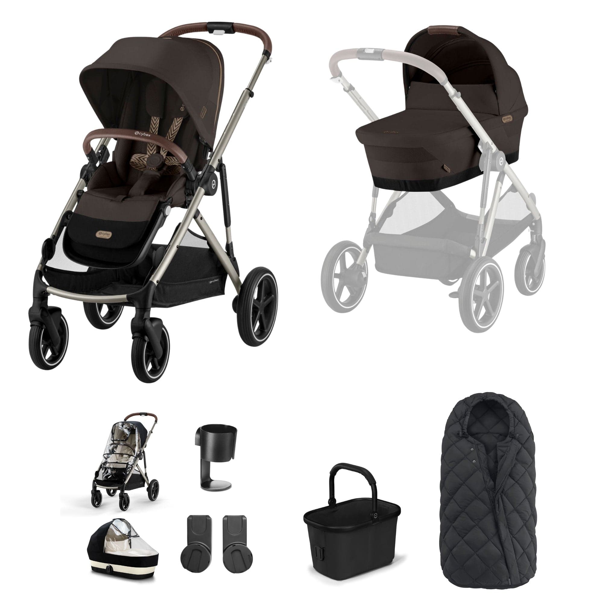 Cybex baby prams Cybex Gazelle S Essential Bundle - Taupe/Chocolate Brown 19505-GAZ-ESS-CHB-3