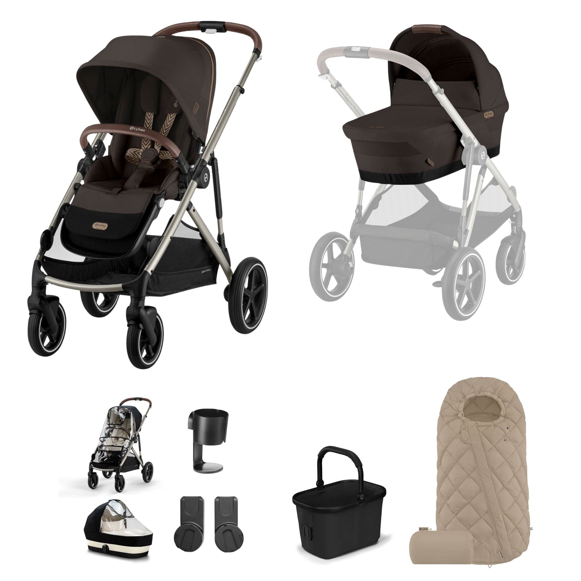 Cybex baby prams Cybex Gazelle S Essential Bundle - Taupe/Chocolate Brown 19505-GAZ-ESS-CHB-4