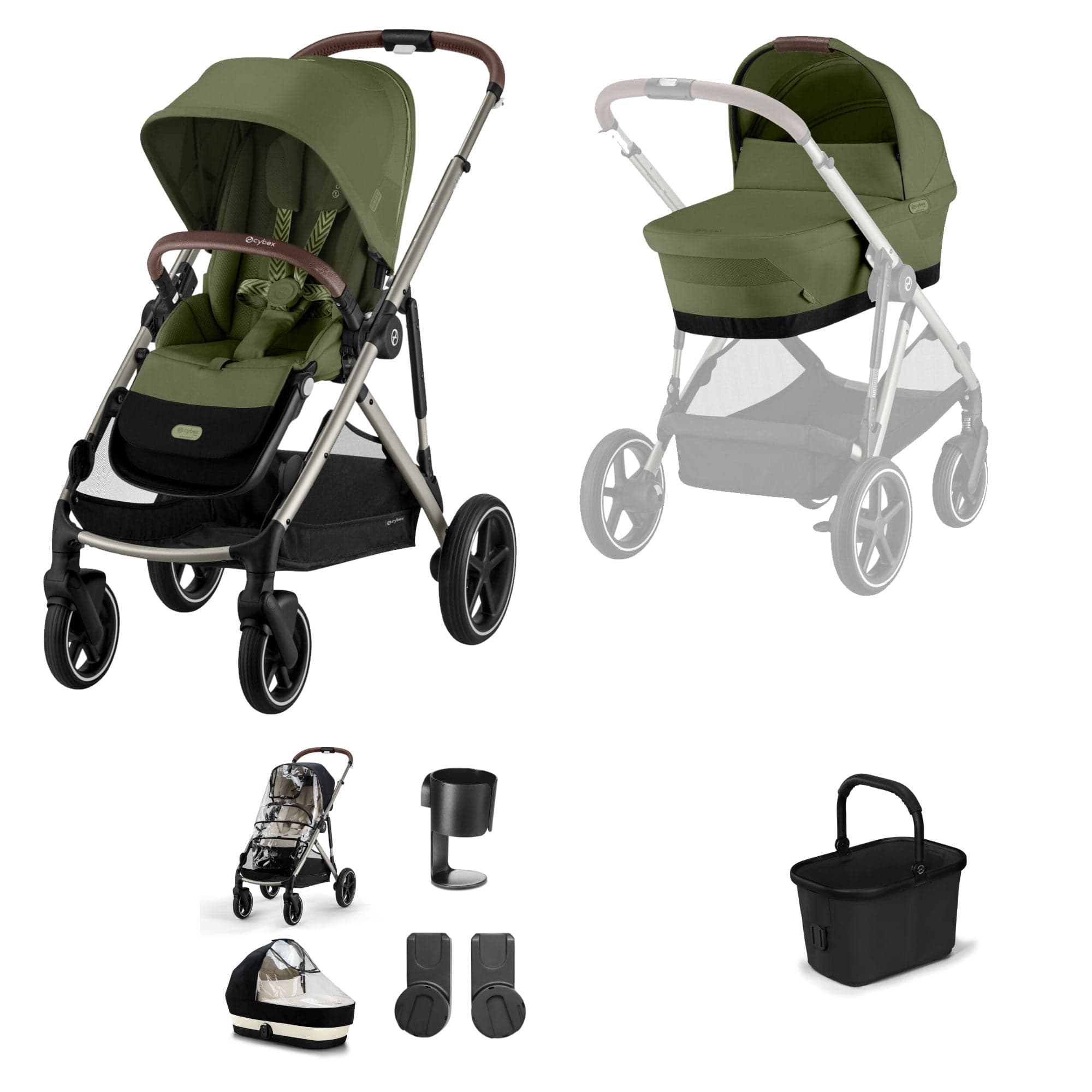 Cybex baby prams Cybex Gazelle S Essential Bundle - Taupe/Moss Green 19483-GAZ-ESS-MOS-4
