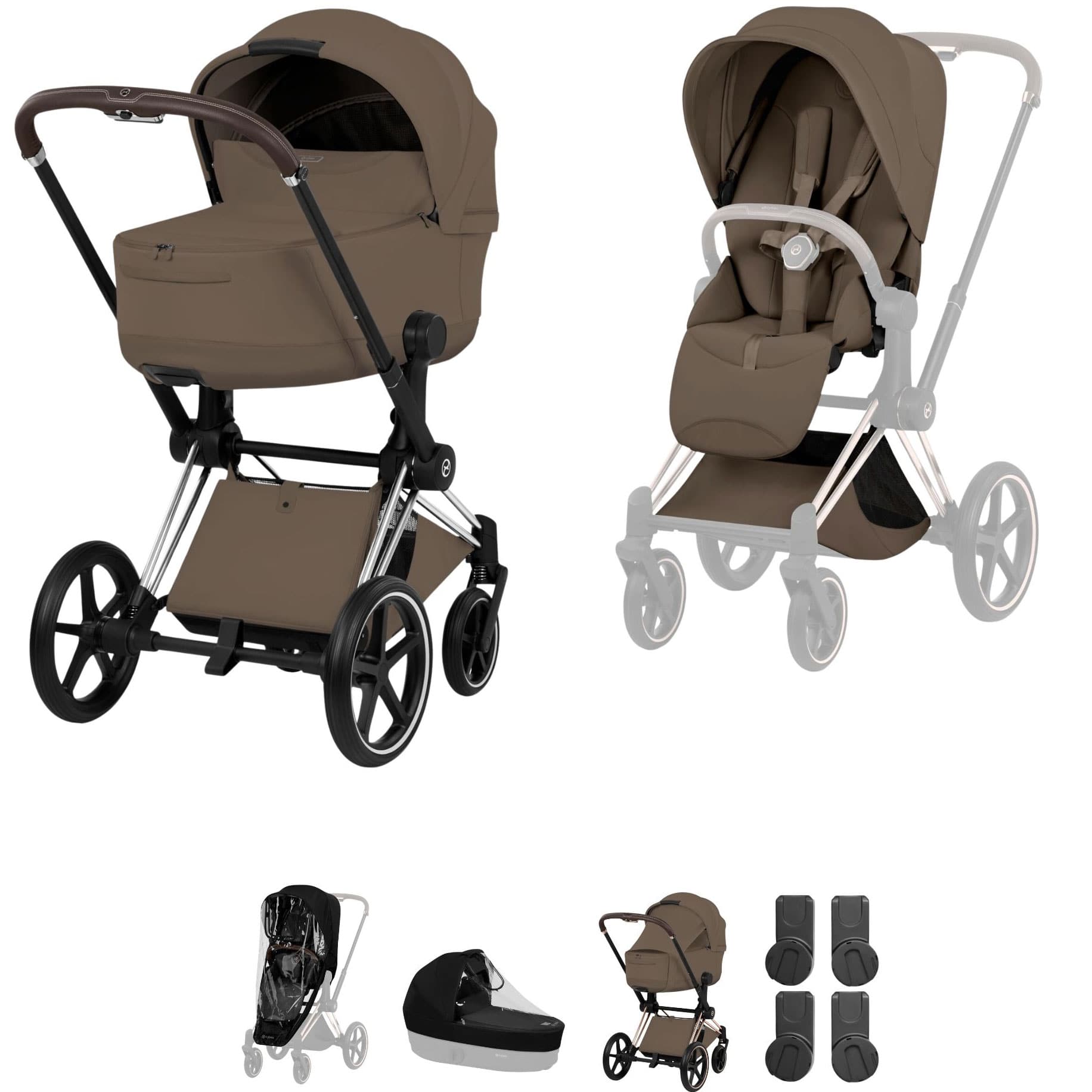 Cybex baby prams Cybex Priam Pushchair Set - Style Collection - Coconut Brown 21812-CB-BRN