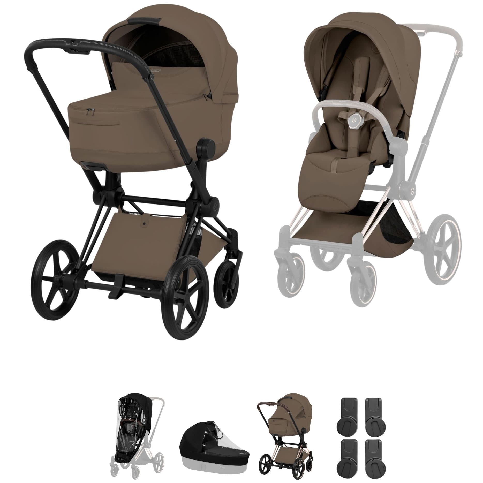 Cybex baby prams Cybex Priam Pushchair Set - Style Collection - Coconut Brown 21812-MB-BRN