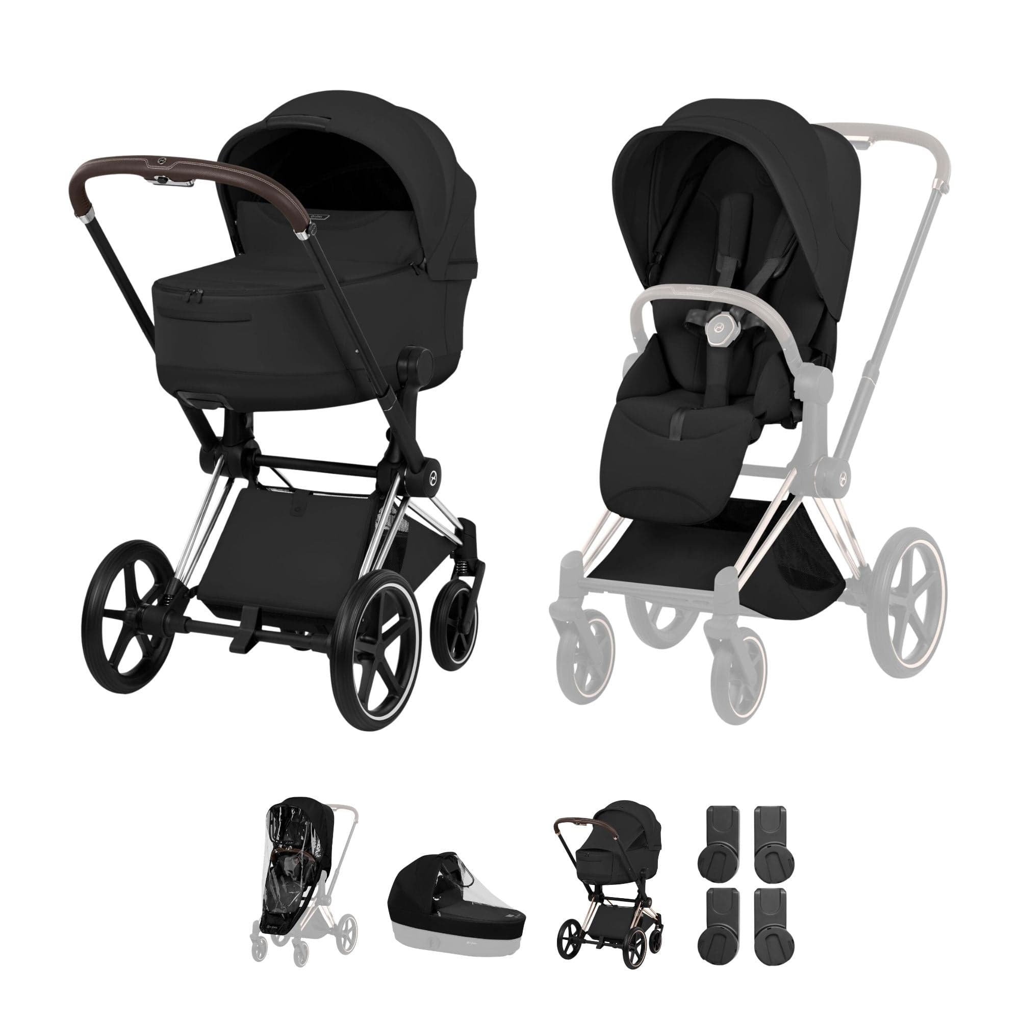 Cybex baby prams Cybex Priam Pushchair Set - Style Collection - Sepia Black 21812-CB-BLK