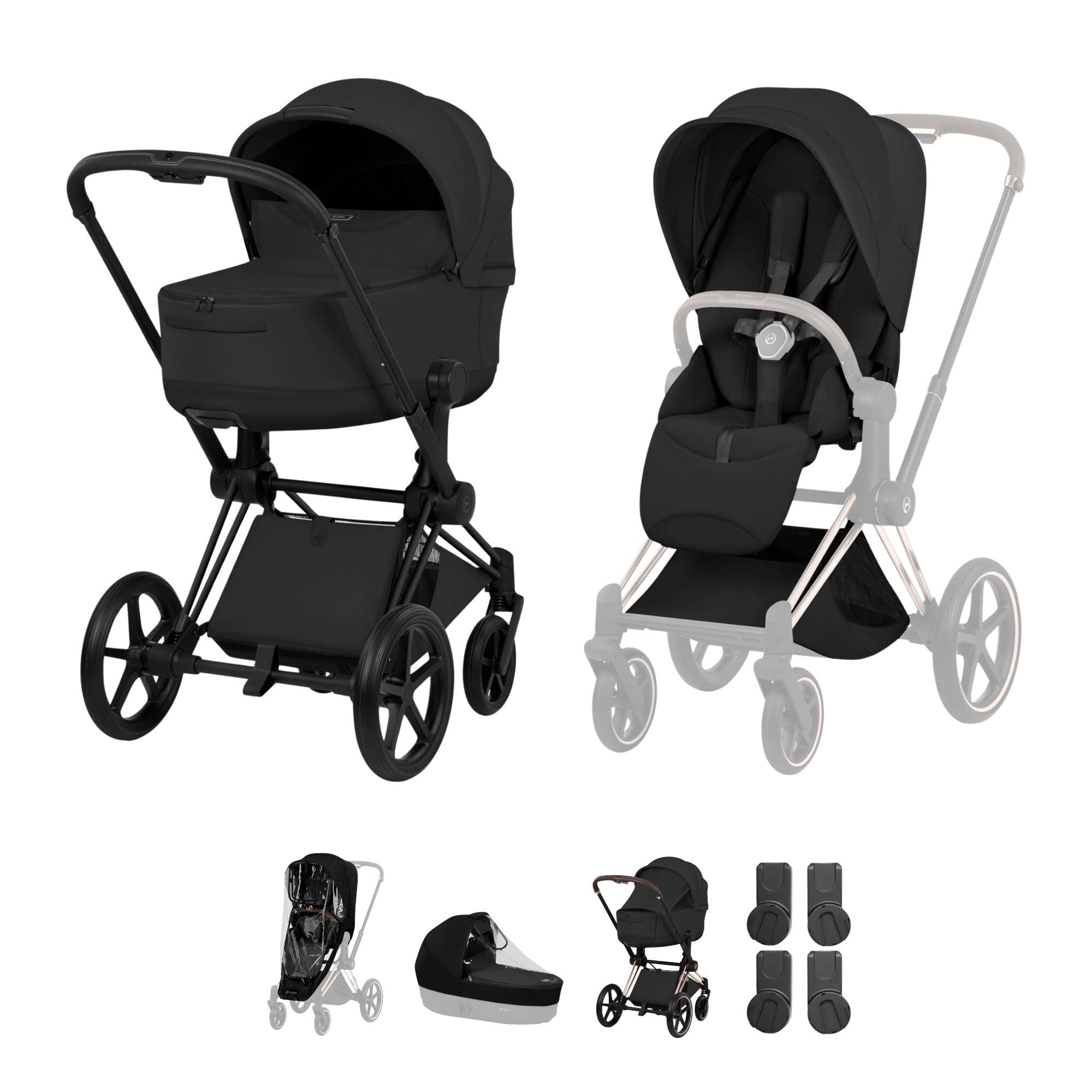 Cybex baby prams Cybex Priam Pushchair Set - Style Collection - Sepia Black 21812-MB-BLK