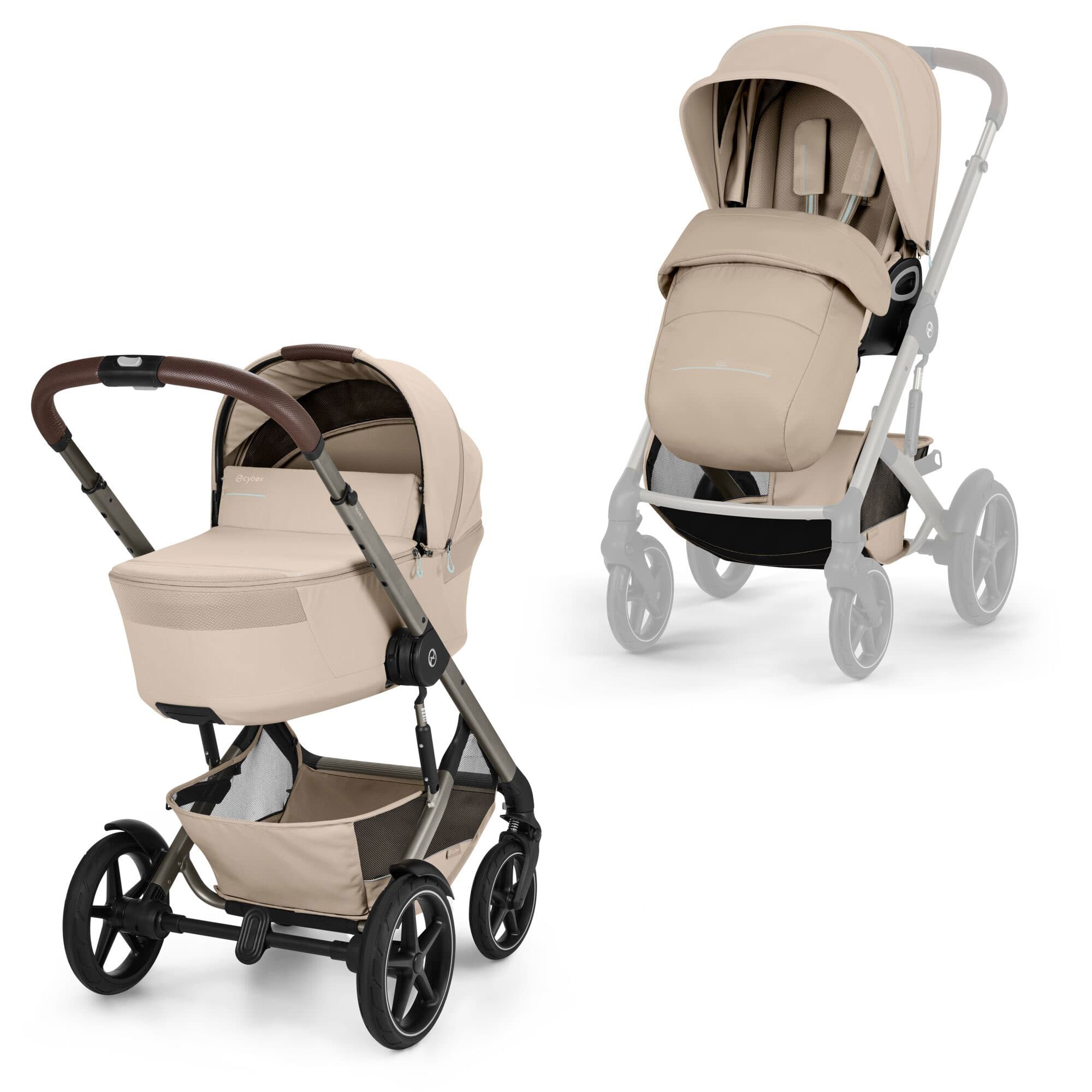 Cybex baby prams Cybex Talos Foldable Carrycot Accessory Bundle - Almond Beige