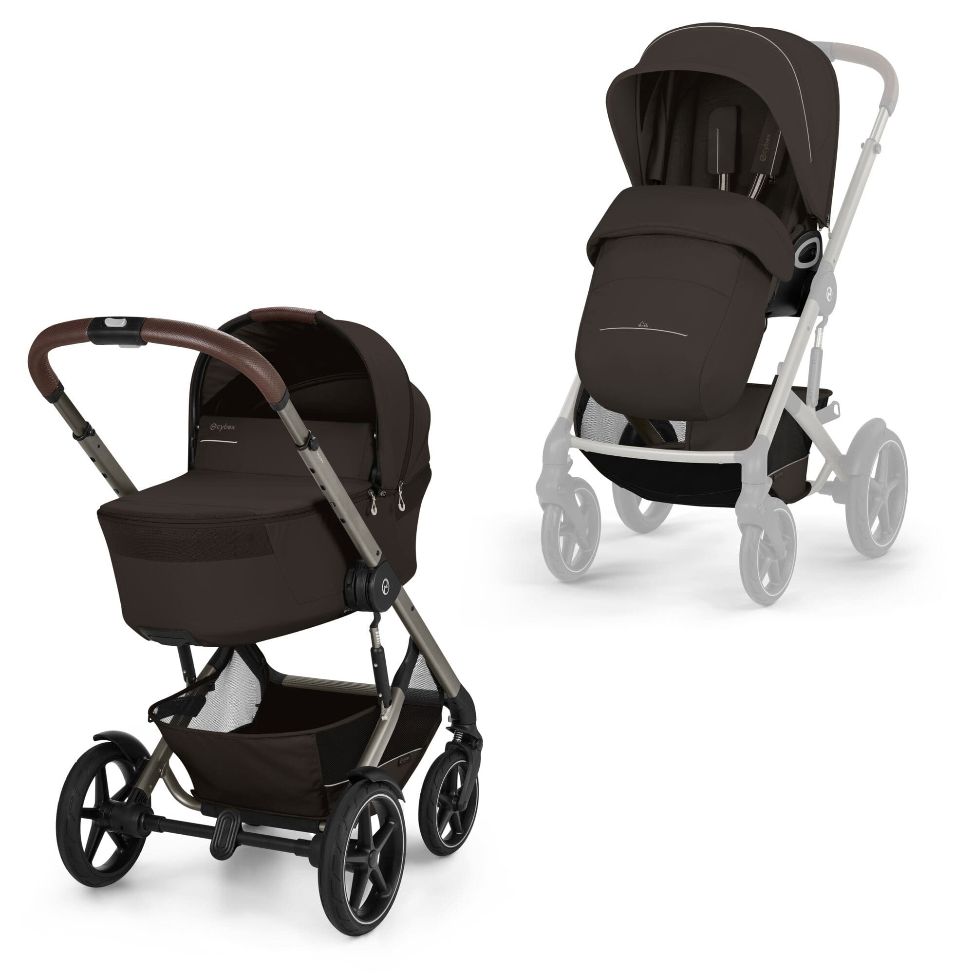 Cybex baby prams Cybex Talos Foldable Carrycot Accessory Bundle - Chocolate Brown TAL-ACC-BRN-1