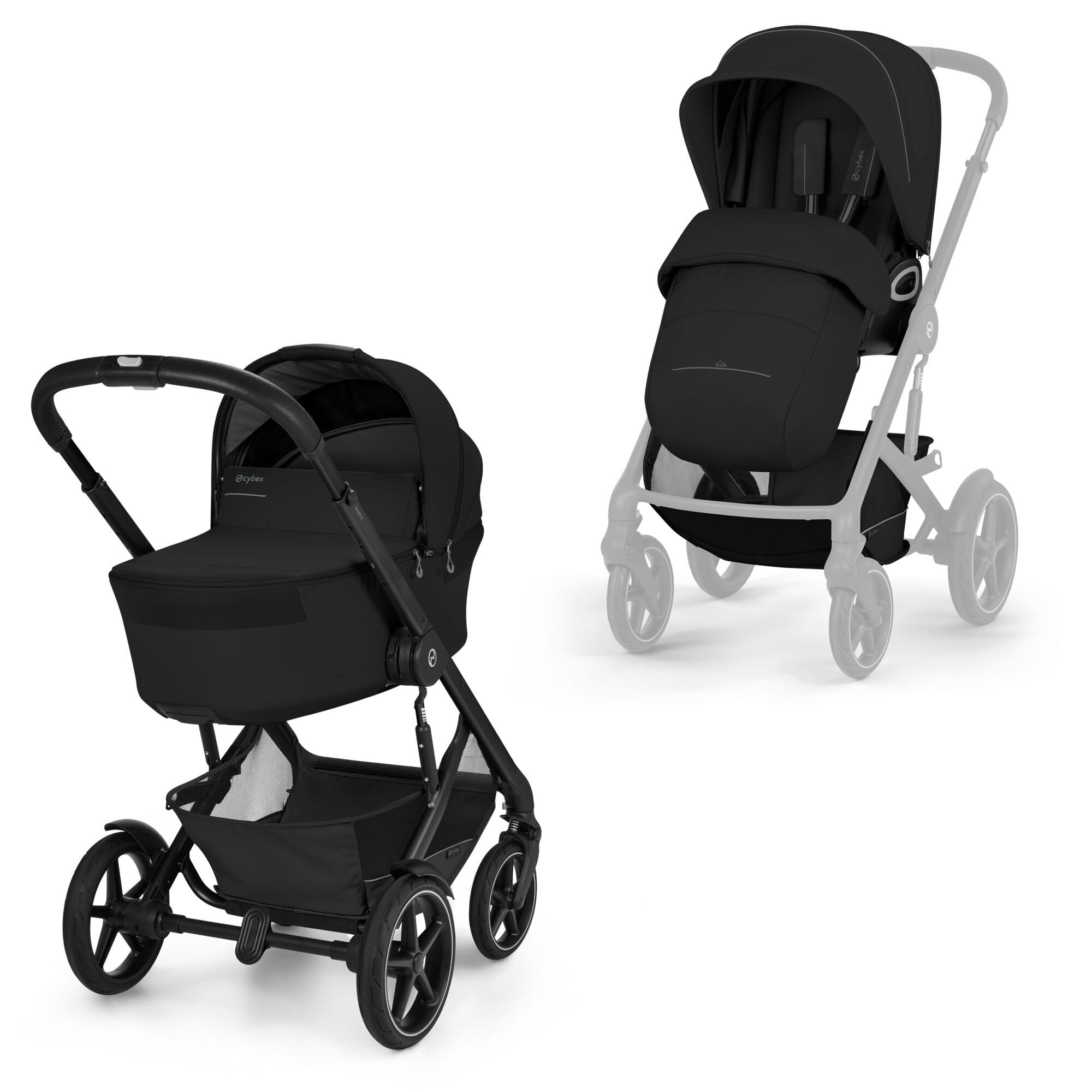 Cybex baby prams Cybex Talos Foldable Carrycot Accessory Bundle - Moon Black