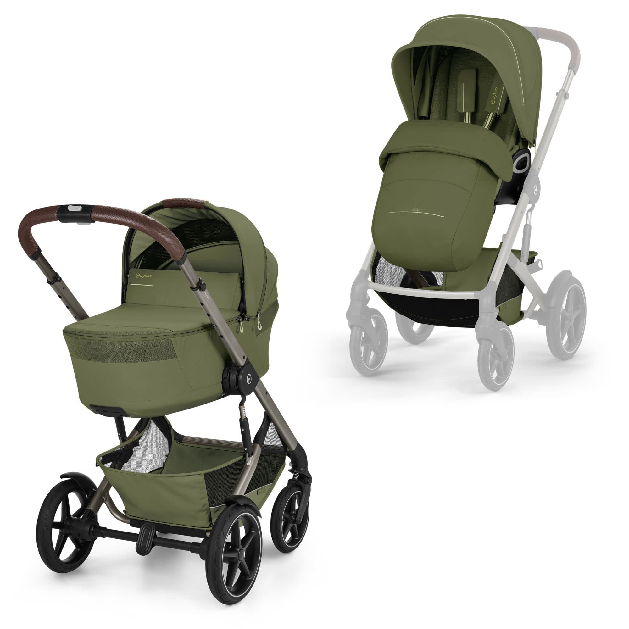 Cybex baby prams Cybex Talos Foldable Carrycot Accessory Bundle - Moss Green TAL-ACC-GRN-1