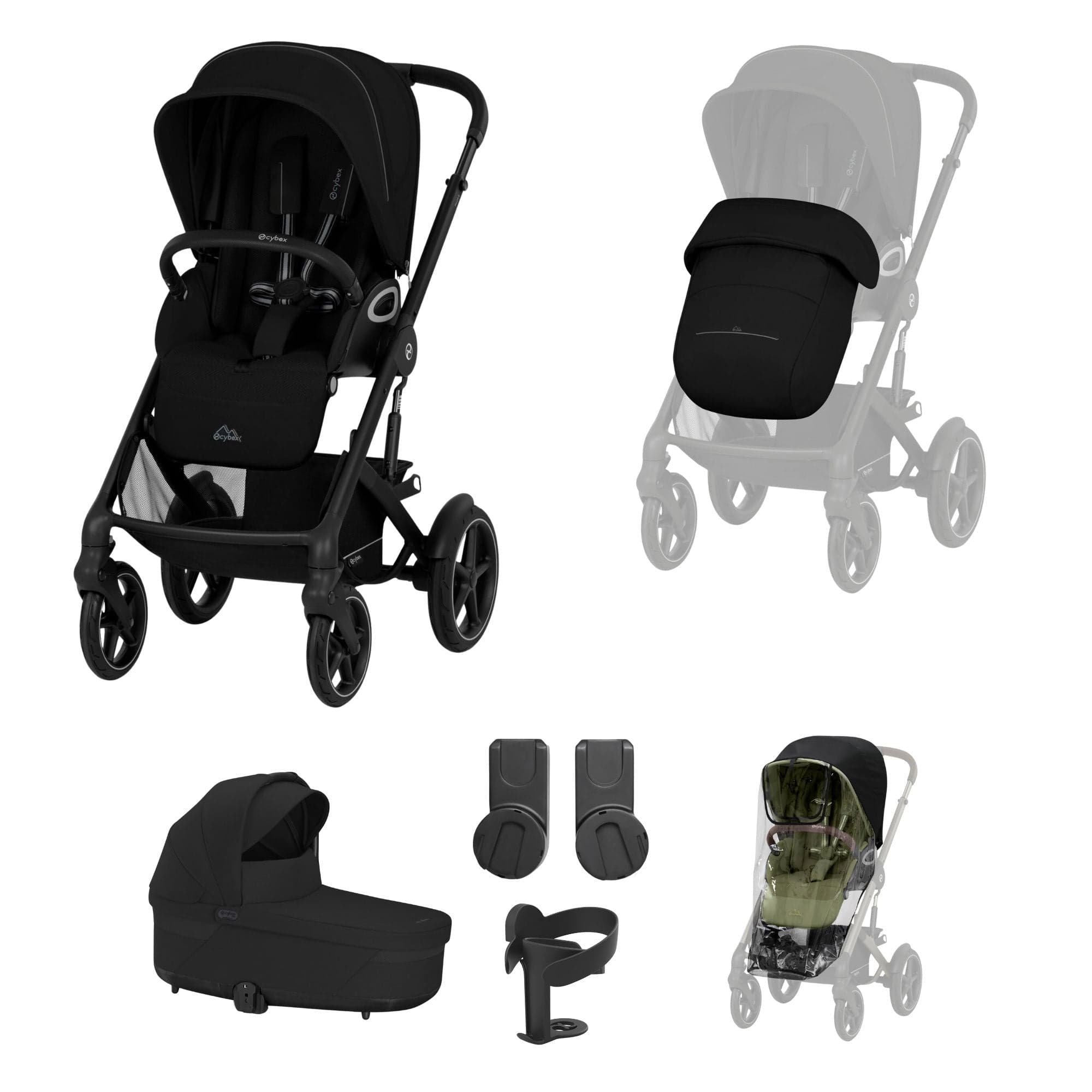 Cybex baby prams Cybex Talos S Lux 8 Piece Bundle - Moon Black 21401-TAL-8PC-CC-BLK