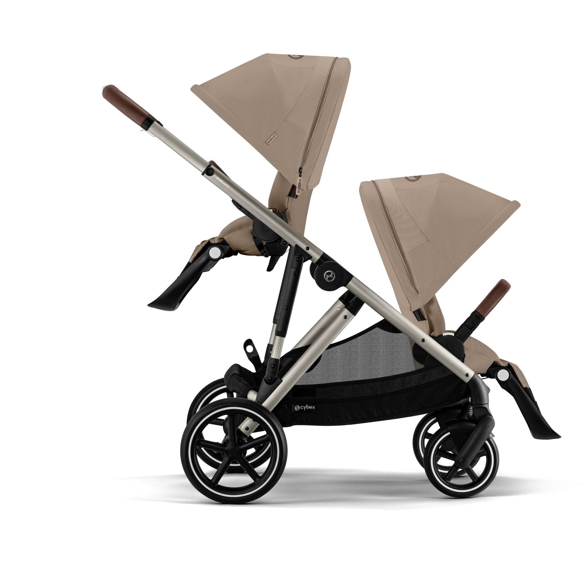 Cybex double buggies Cybex Gazelle S Twin Essential Pushchair Bundle - Almond Beige
