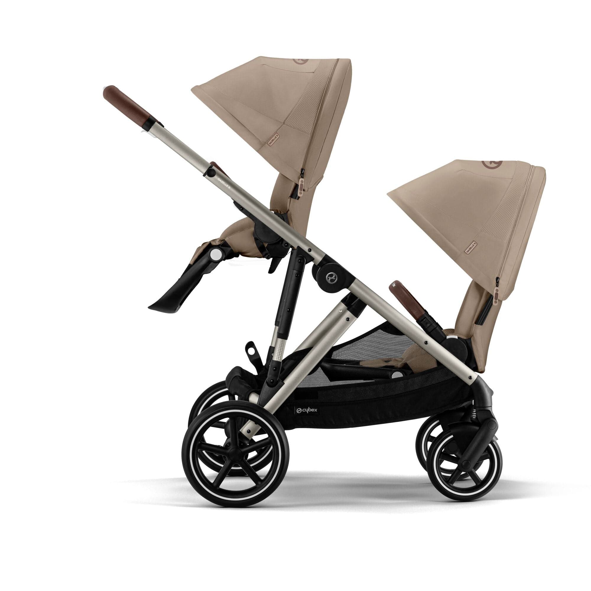 Cybex double buggies Cybex Gazelle S Twin Essential Pushchair Bundle - Almond Beige