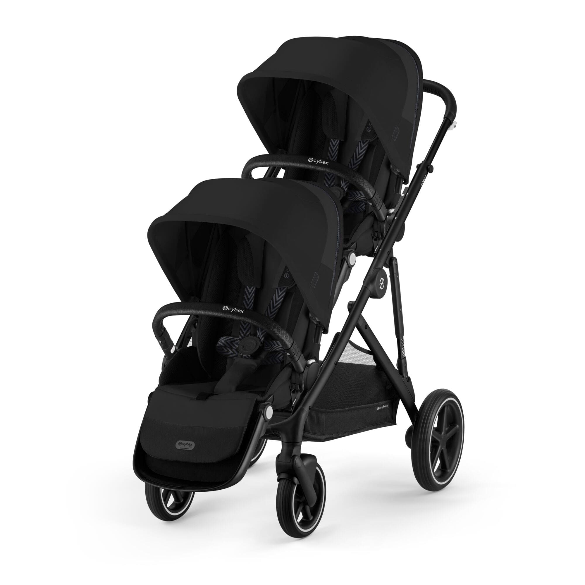Cybex double buggies Cybex Gazelle S Twin Essential Pushchair Bundle - Moon Black