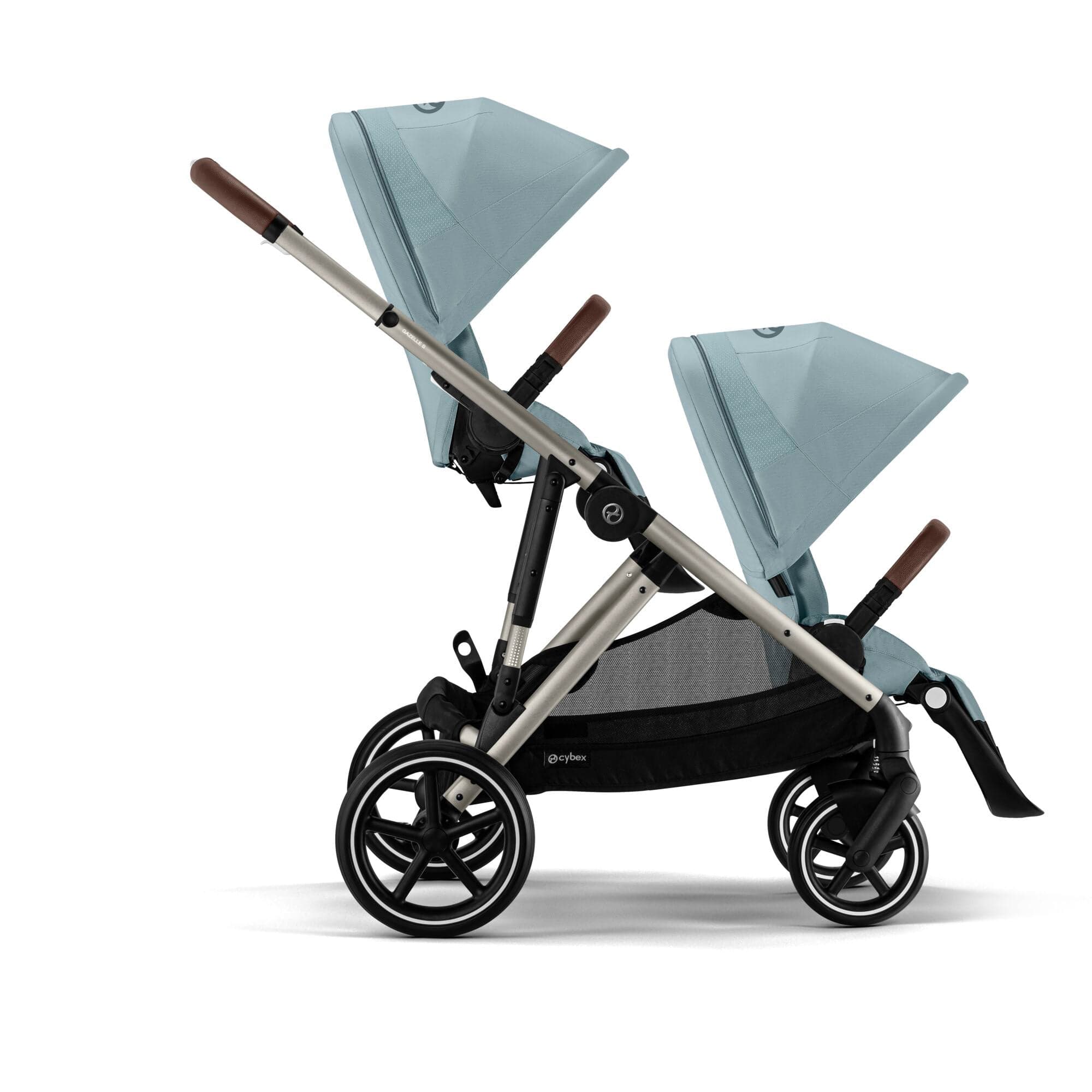 Cybex double buggies Cybex Gazelle S Twin Essential Pushchair Bundle - Stormy Blue