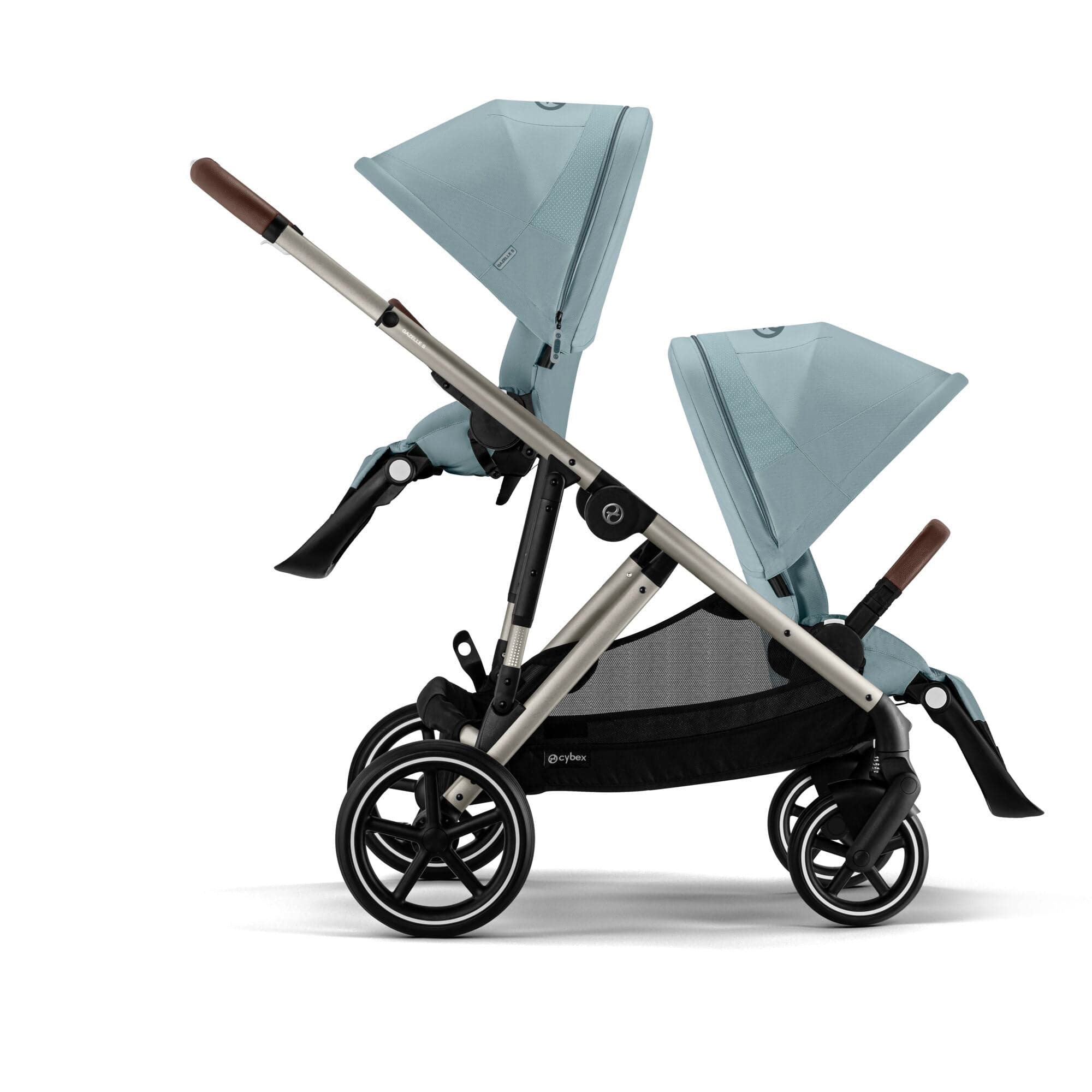 Cybex double buggies Cybex Gazelle S Twin Essential Pushchair Bundle - Stormy Blue