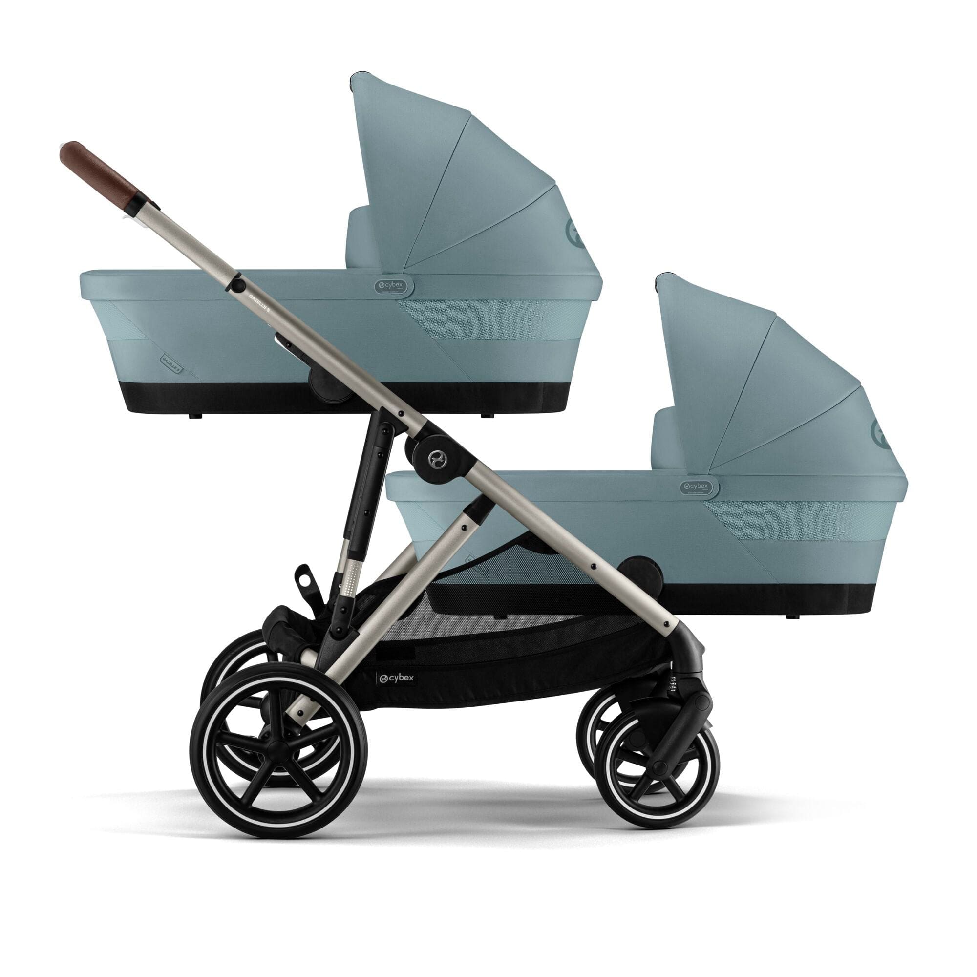 Cybex double buggies Cybex Gazelle S Twin Essential Pushchair Bundle - Stormy Blue