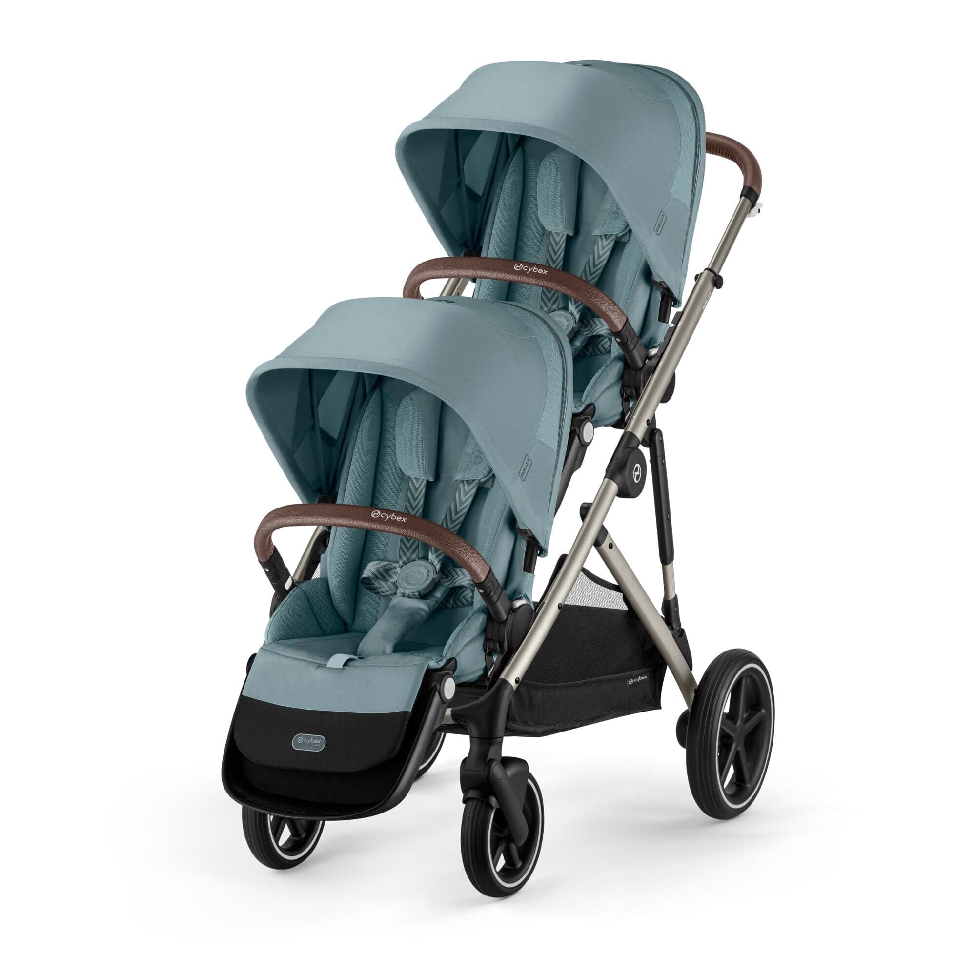 Cybex double buggies Cybex Gazelle S Twin Essential Pushchair Bundle - Stormy Blue