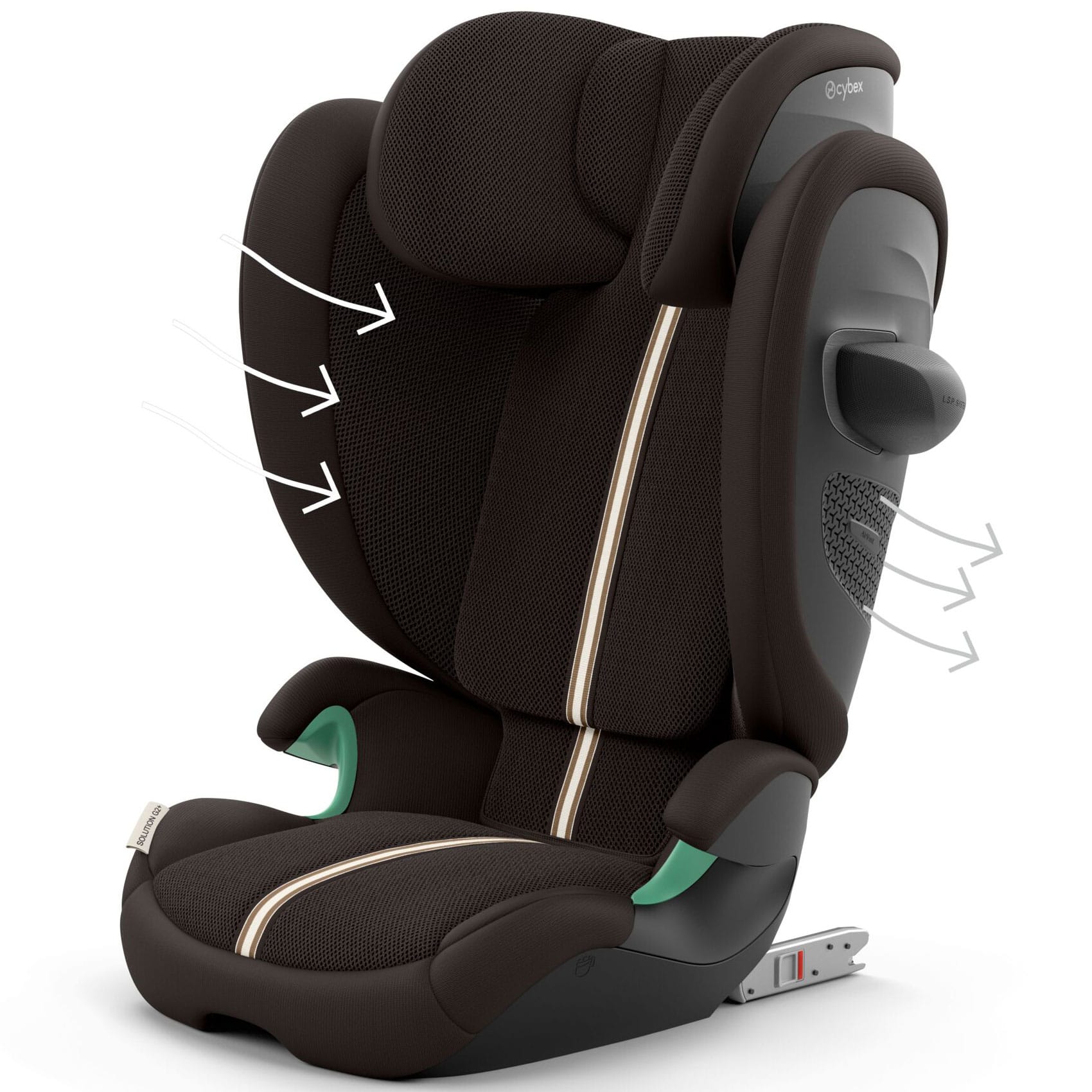Cybex highback booster seats Cybex Solution G2 Plus i-Fix Highback Booster Chocolate Brown 526001812