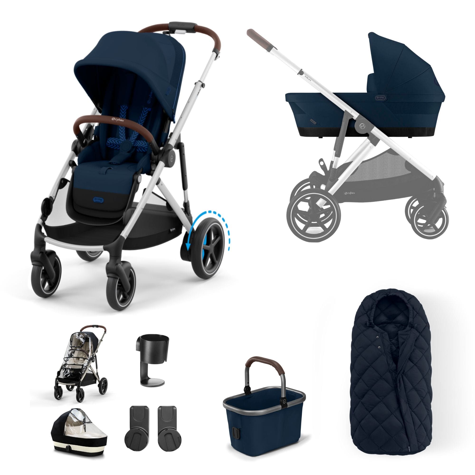 Cybex Pushchairs & Buggies Cybex eGazelle S Essential Kit - Ocean Blue 16335-OCE-BLU-1
