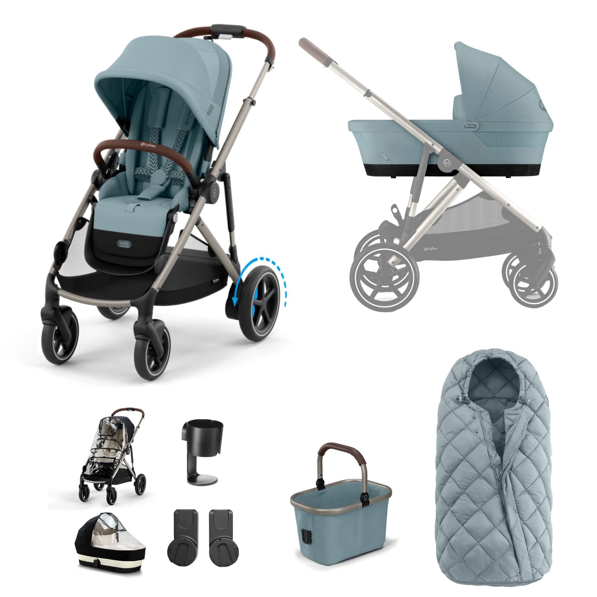 Cybex Pushchairs & Buggies Cybex eGazelle S Essential Kit - Stormy Blue 16337-STO-BLU-1