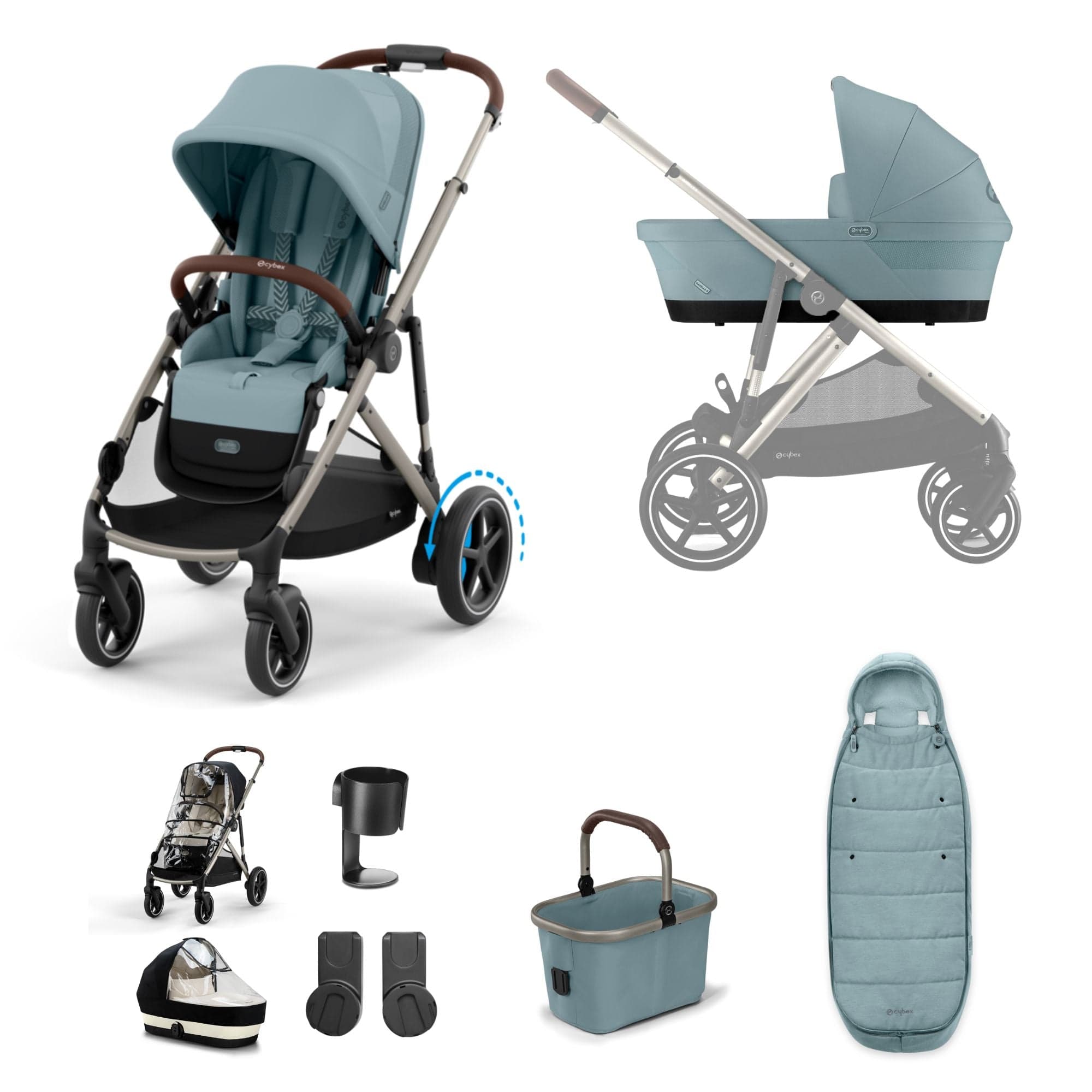 Cybex Pushchairs & Buggies Cybex eGazelle S Essential Kit - Stormy Blue 16337-STO-BLU