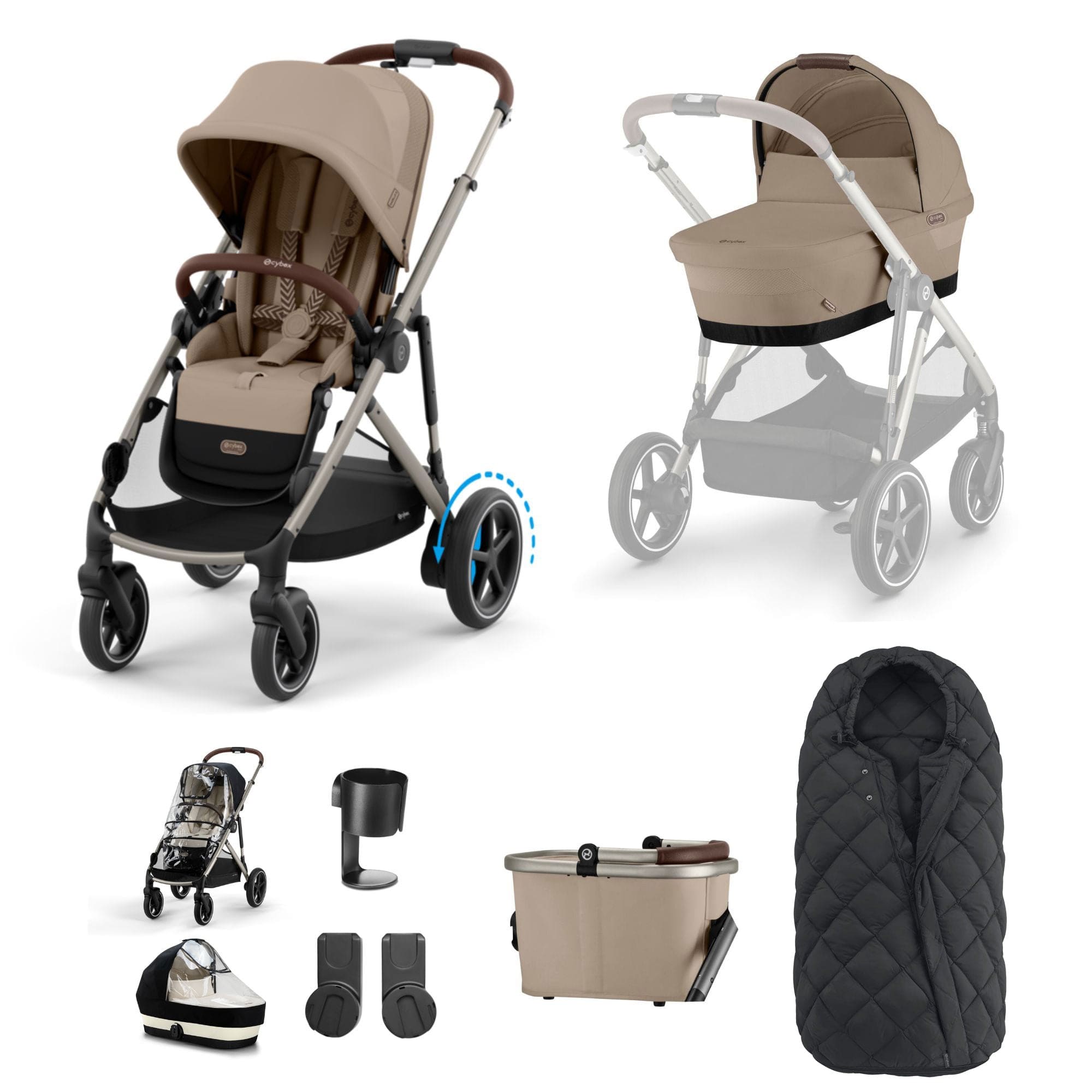 Cybex Pushchairs & Buggies Cybex eGazelle S Essential Kit - Almond Beige 16339-ALM-BEI-1