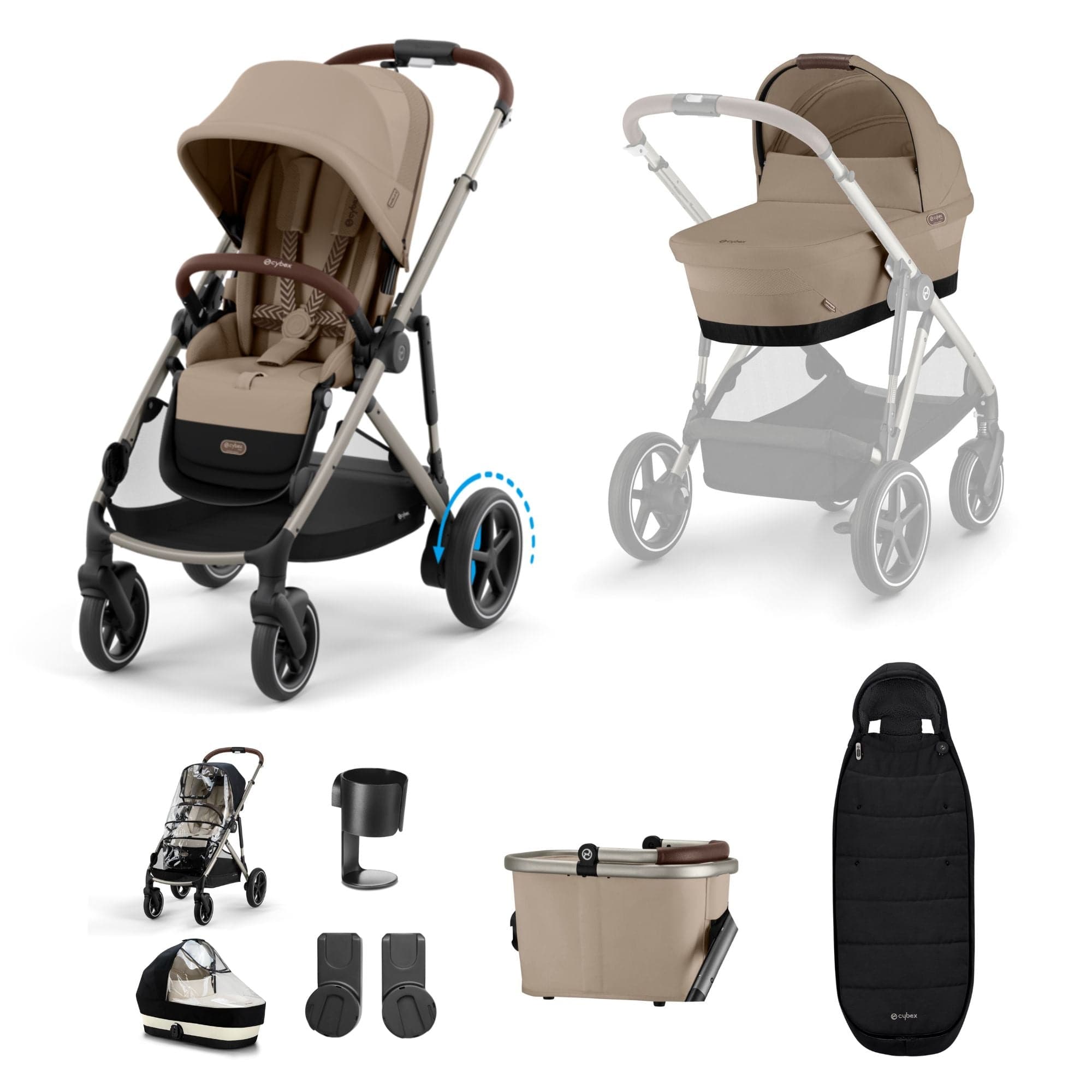 Cybex Pushchairs & Buggies Cybex eGazelle S Essential Kit - Almond Beige 16339-ALM-BEI