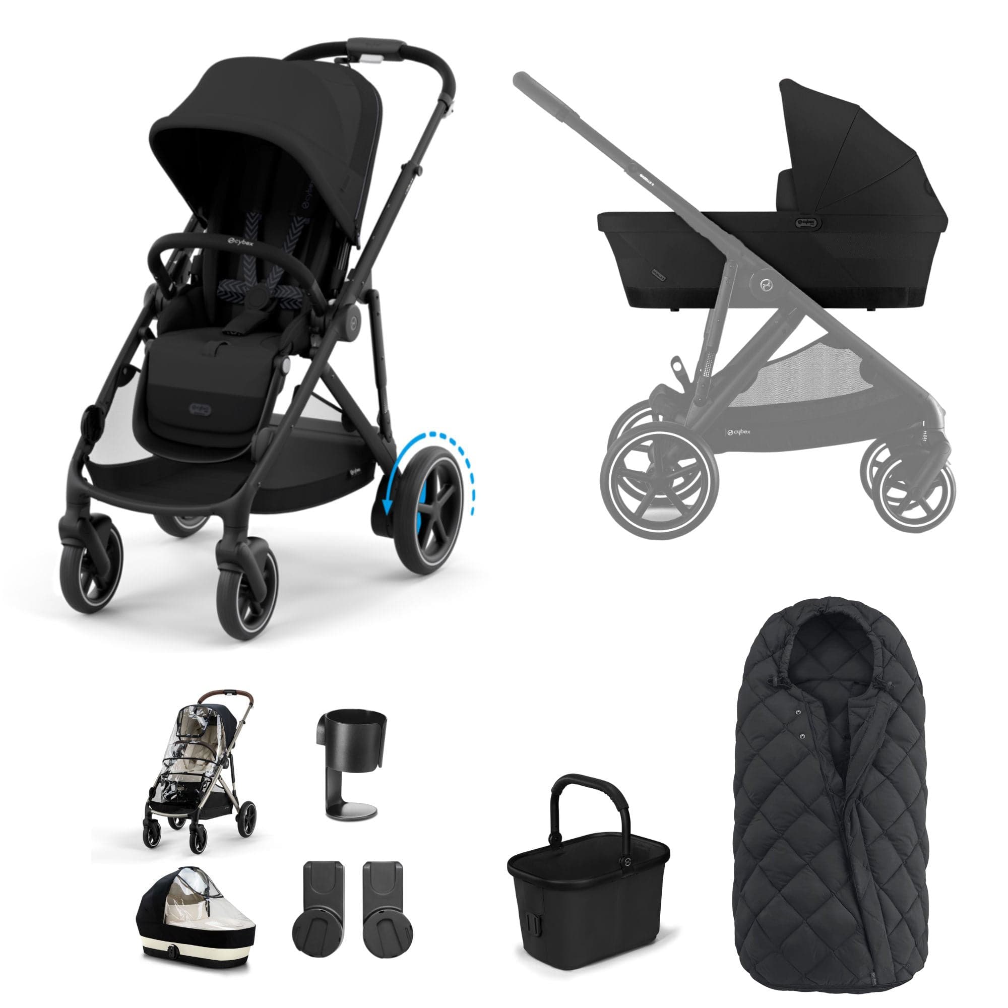 Cybex Pushchairs & Buggies Cybex eGazelle S Essential Kit - Moon Black