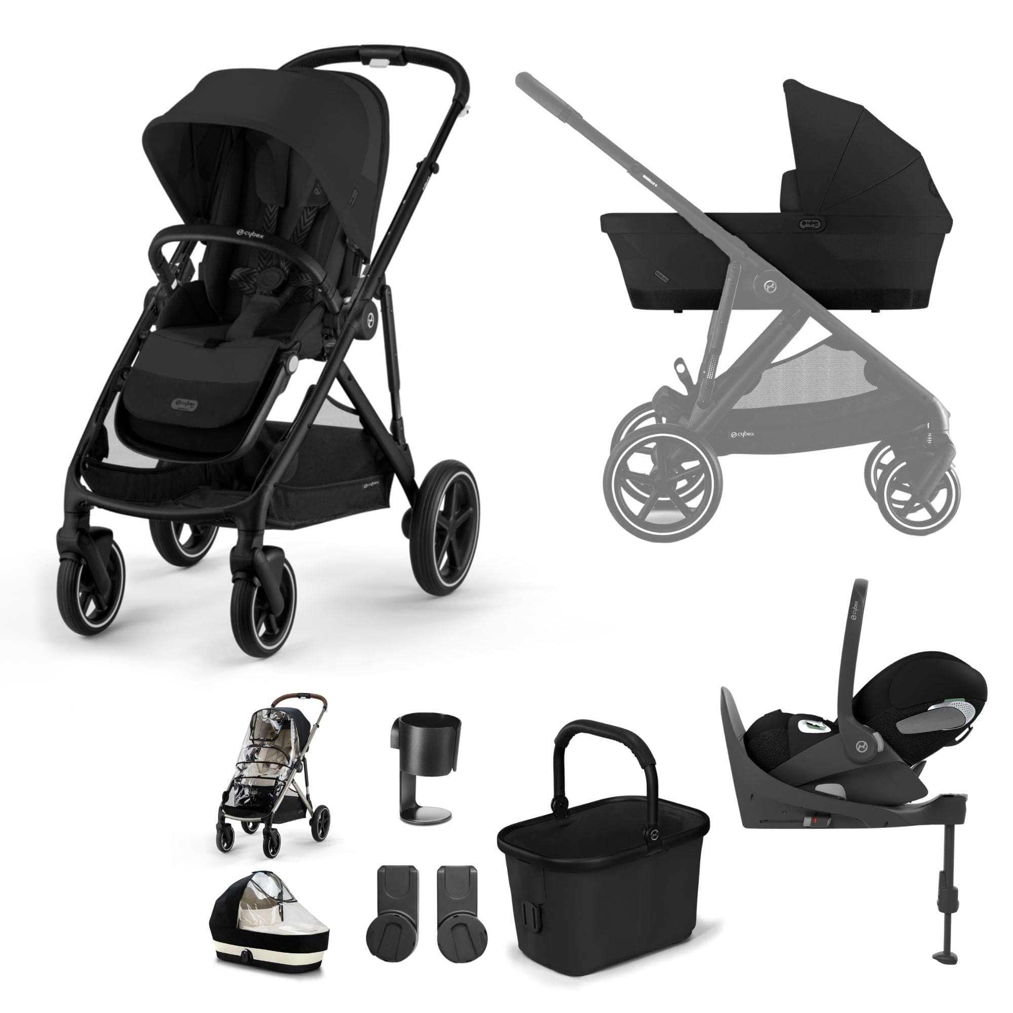 Cybex travel systems Cybex Gazelle S Luxury Bundle - Black/Moon Black 12774-BLK-MOO-BLK-1