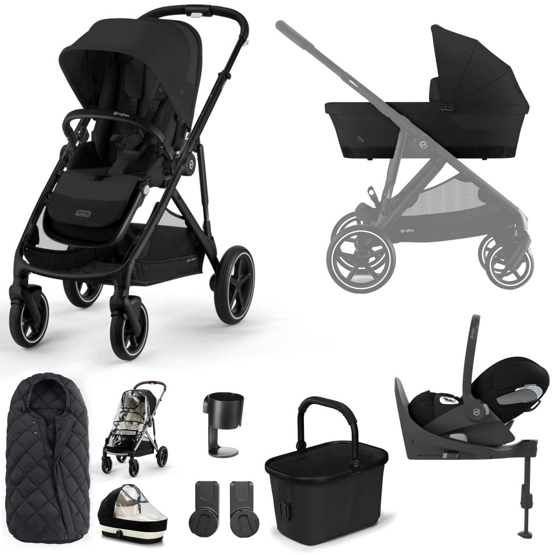 Cybex travel systems Cybex Gazelle S Luxury Bundle - Black/Moon Black 12774-BLK-MOO-BLK