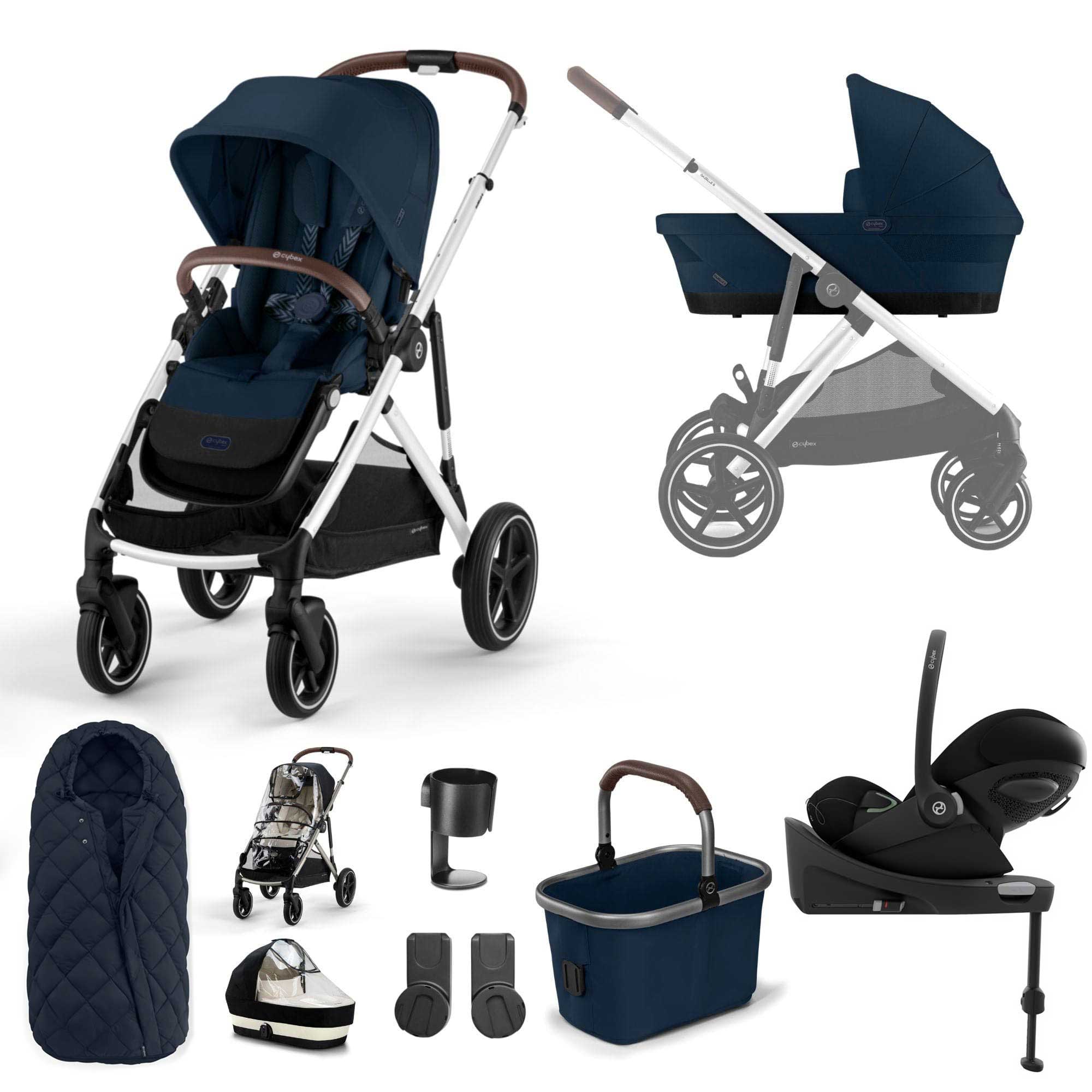 Cybex travel systems Cybex Gazelle S Luxury Bundle - Silver/Ocean Blue 12775-SLV-OCE-BLU