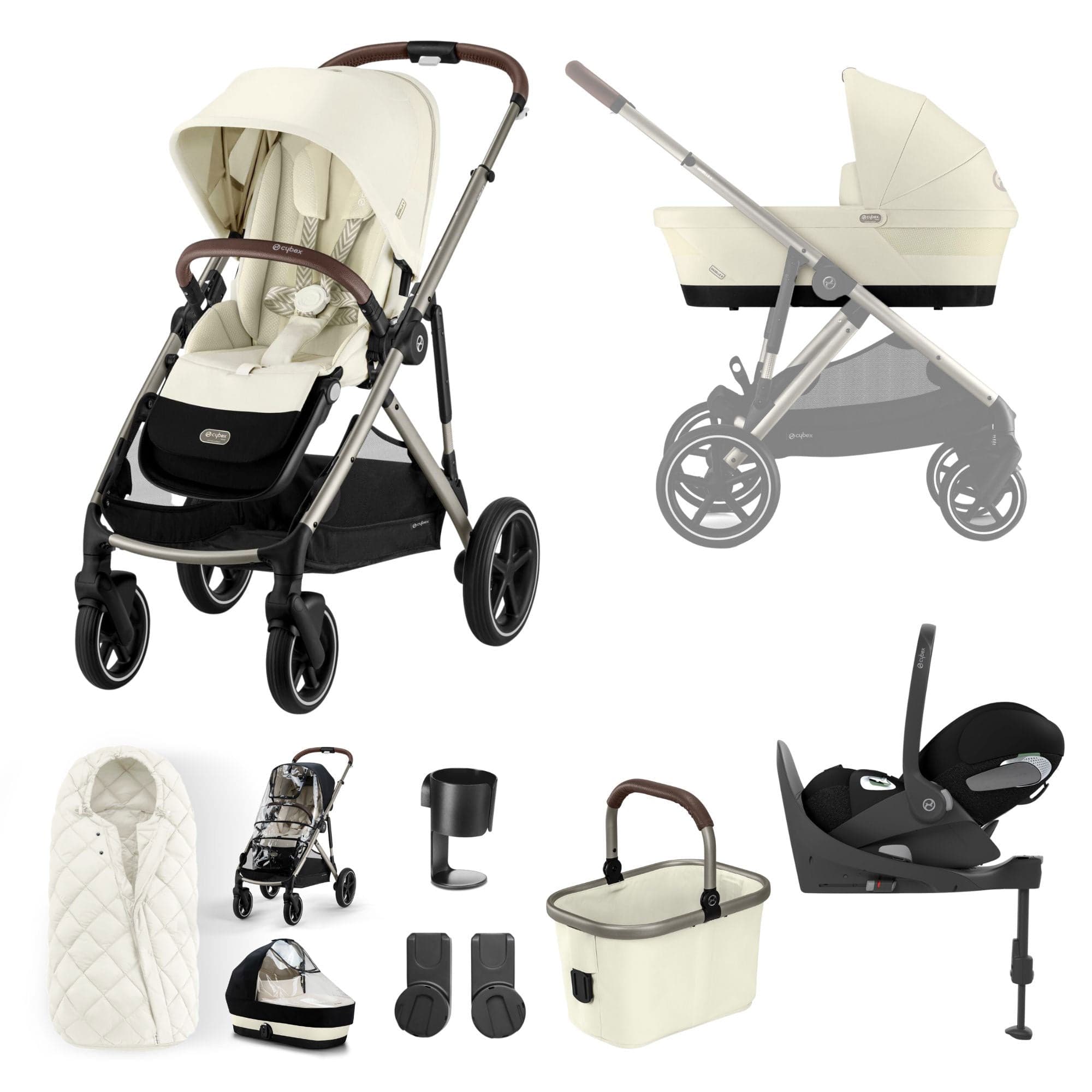 Cybex travel systems Cybex Gazelle S Luxury Bundle - Taupe/Seashell Beige 12777-TPE-SEA-BEI