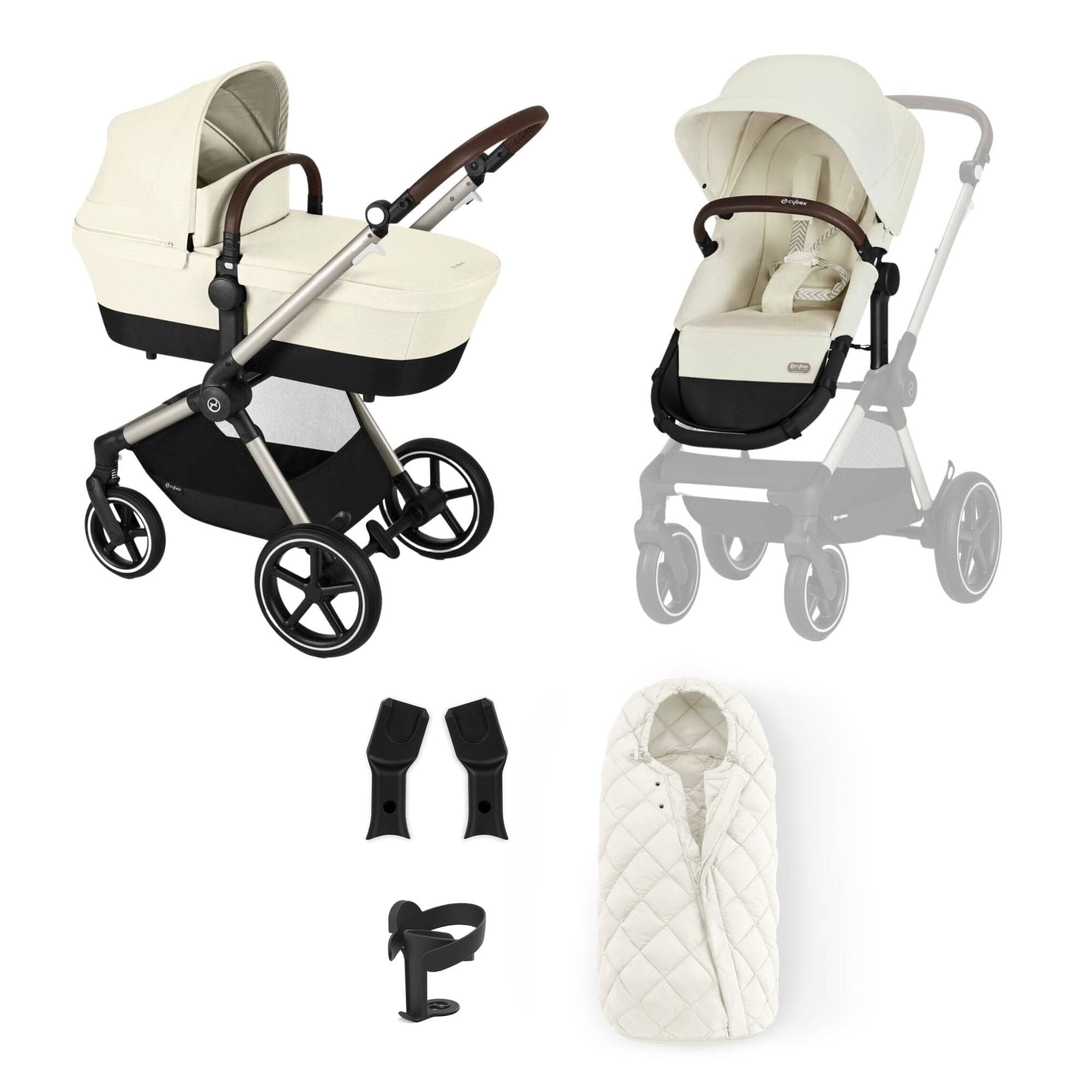 Cybex travel systems Cybex Eos Lux Essentials 7 Piece Bundle - Seashell Beige 14528-TPE-SEA-BEI