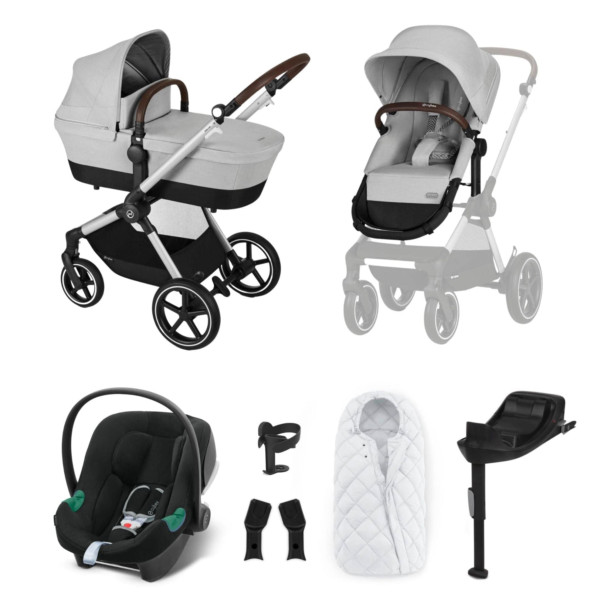 Cybex travel systems Cybex Eos Lux Comfort 9 Piece Bundle - Lava Grey 14530-SLV-LAV-GRY