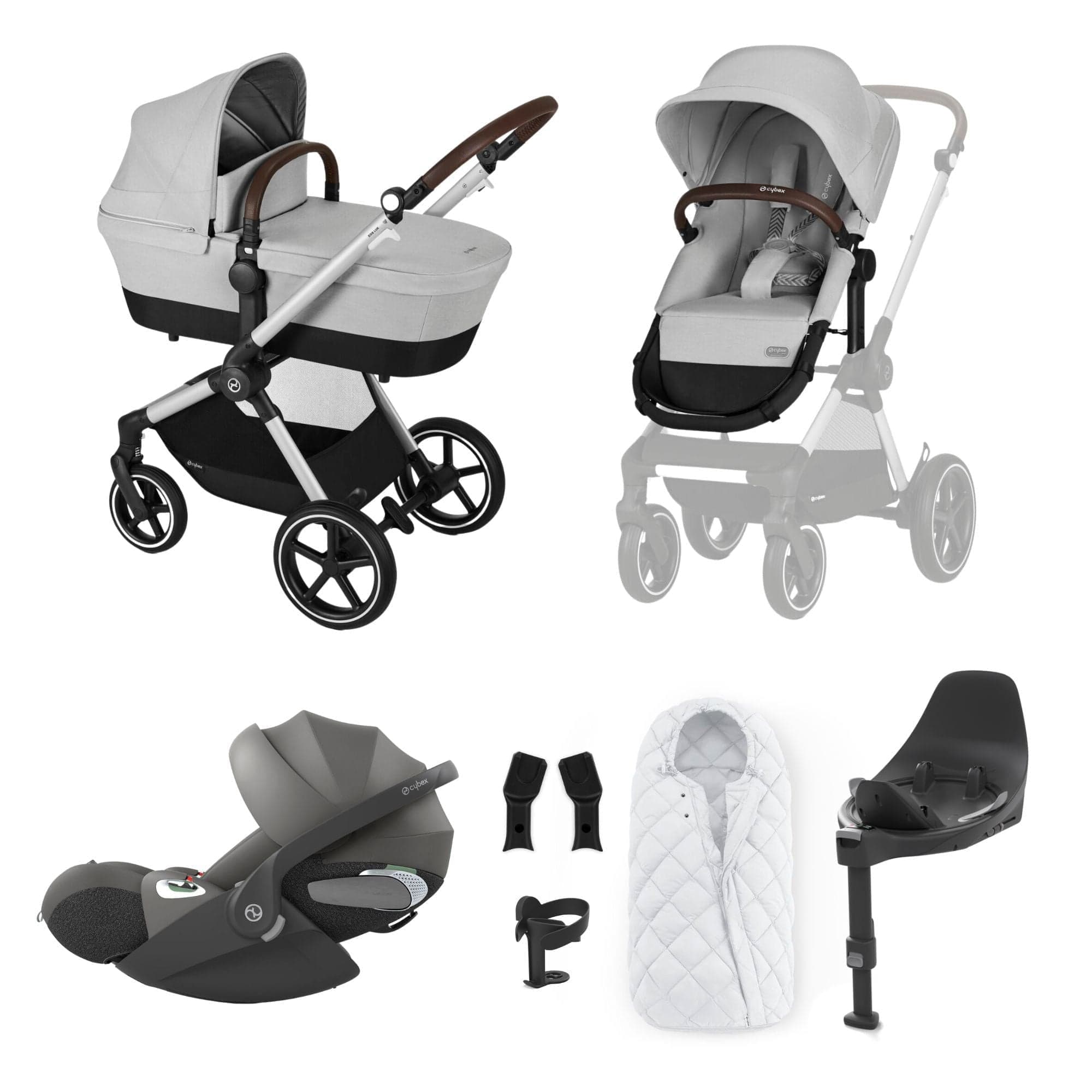 Cybex travel systems Cybex Eos Lux Luxury 9 Piece Bundle - Lava Grey 14538-SLV-LAV-GRY