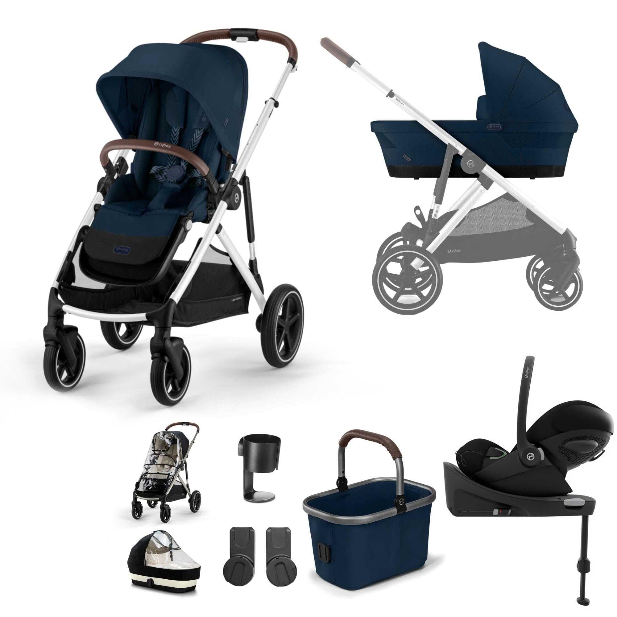 Cybex travel systems Cybex Gazelle S Luxury Bundle - Silver/Ocean Blue 14678-SLV-OCE-BLU-1