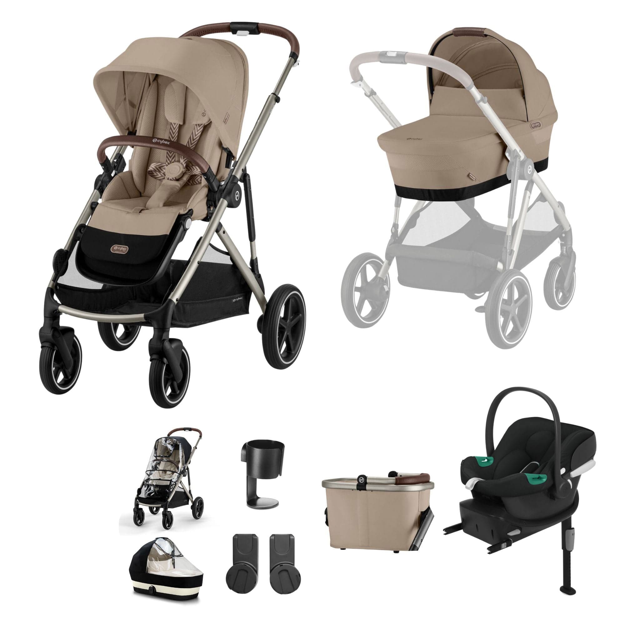 Cybex travel systems Cybex Gazelle S Comfort Bundle - Taupe/Almond Beige 17035-ALM-BEI-2