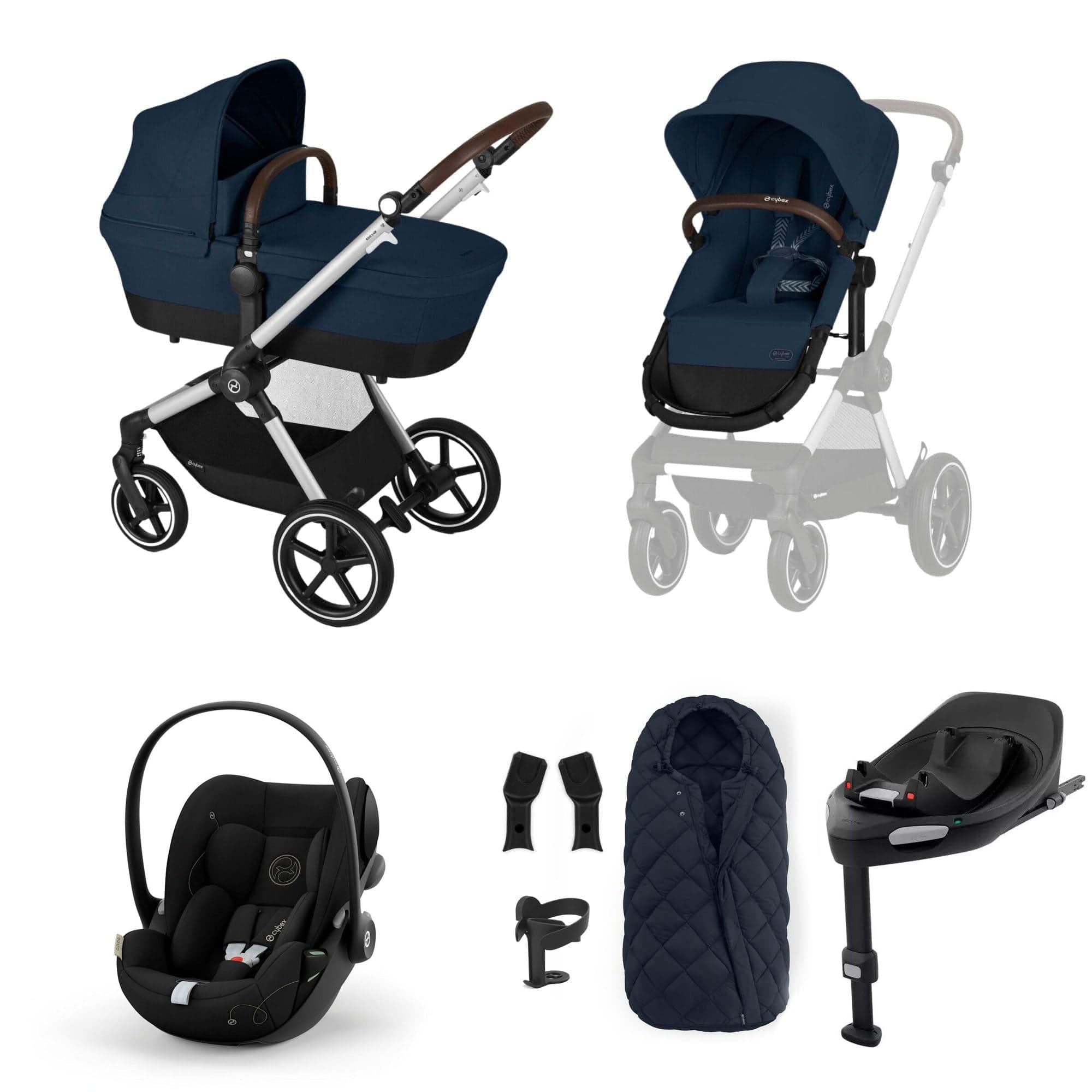 Cybex travel systems Cybex Eos Lux Luxury 9 Piece Bundle - Ocean Blue