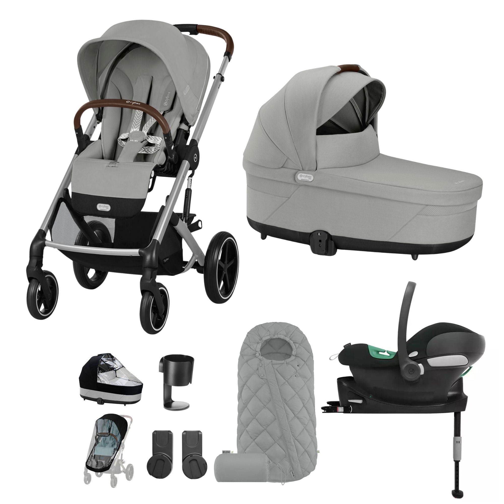 Cybex Travel Systems Cybex Balios S Lux Comfort Bundle - Silver/Stone Grey 127456-SLV-LAV-GRY