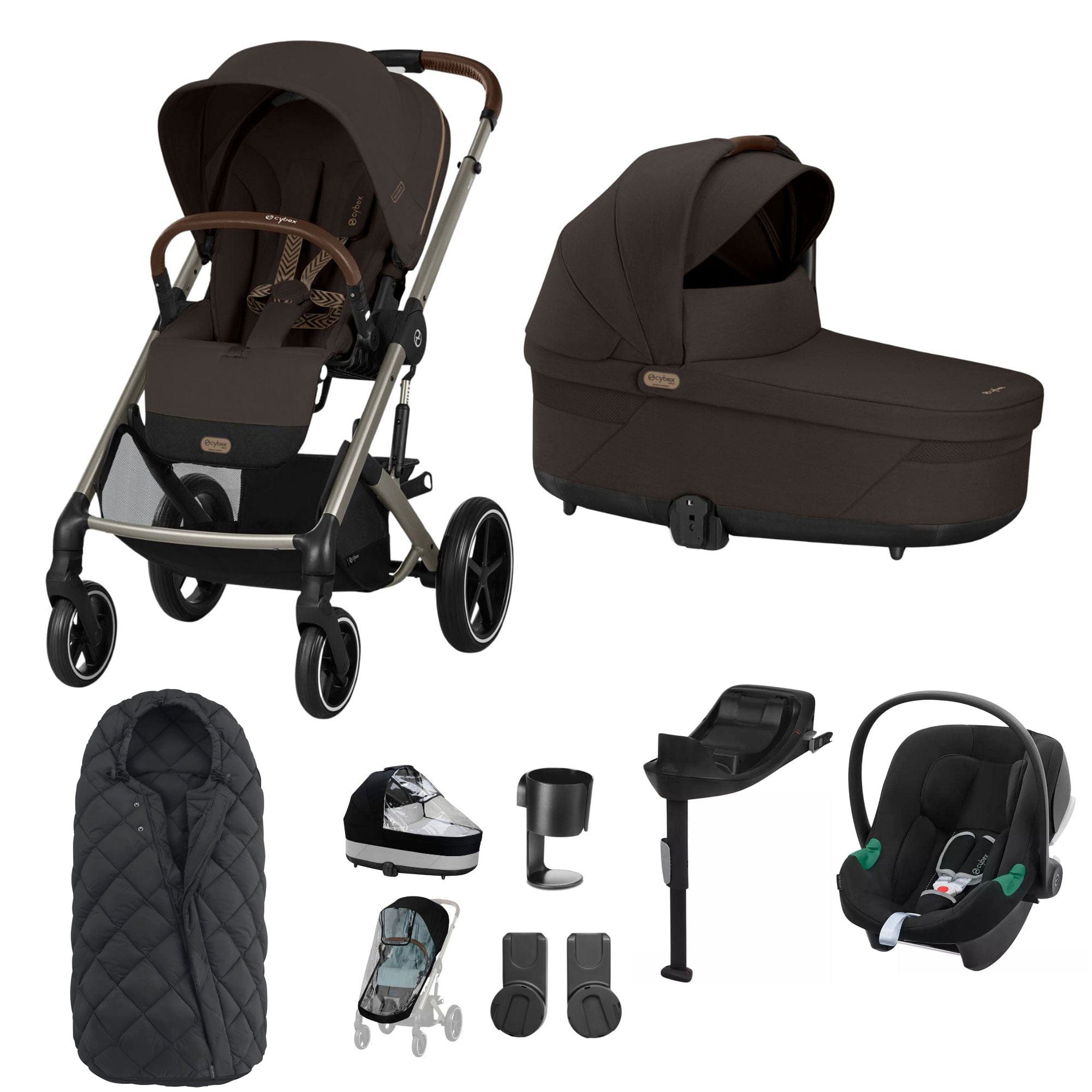 Cybex travel systems Cybex Balios S Lux Comfort Bundle - Taupe/Chocolate Brown 19408-COM-CHB-3