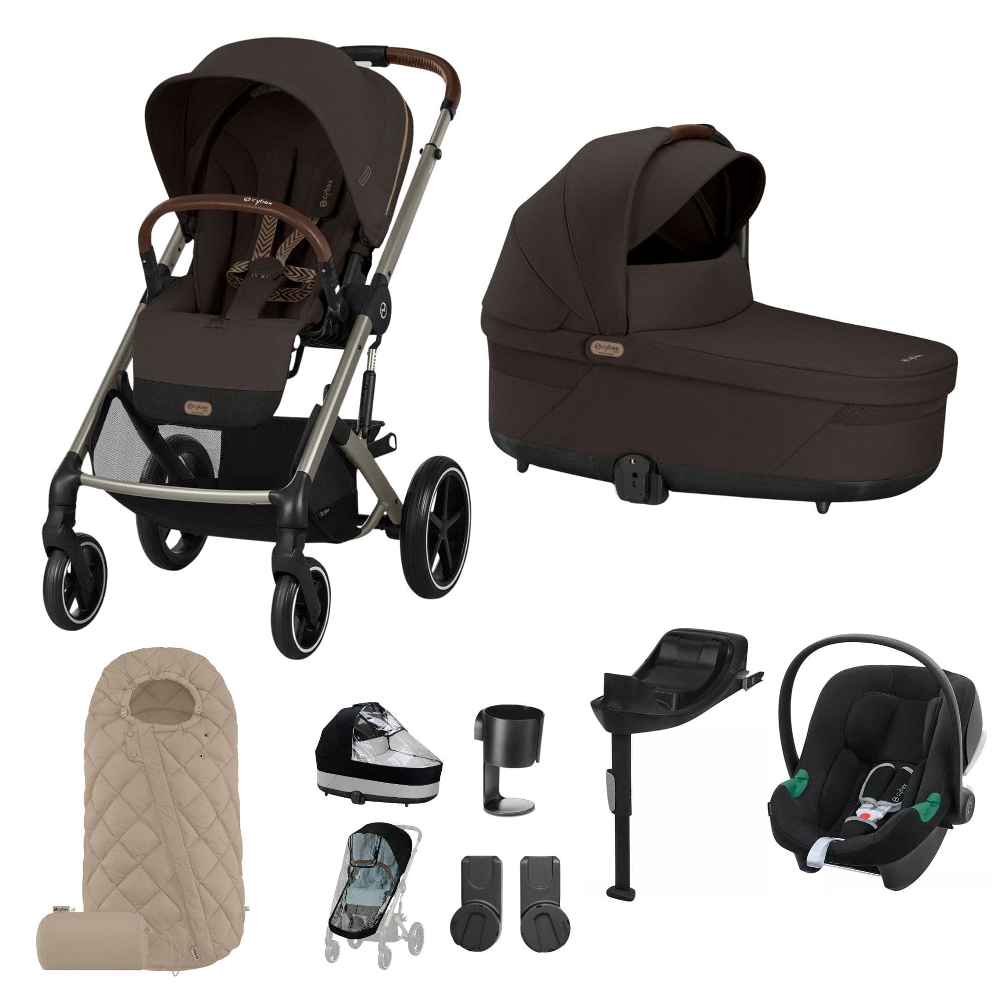 Cybex travel systems Cybex Balios S Lux Comfort Bundle - Taupe/Chocolate Brown 19408-COM-CHB-4