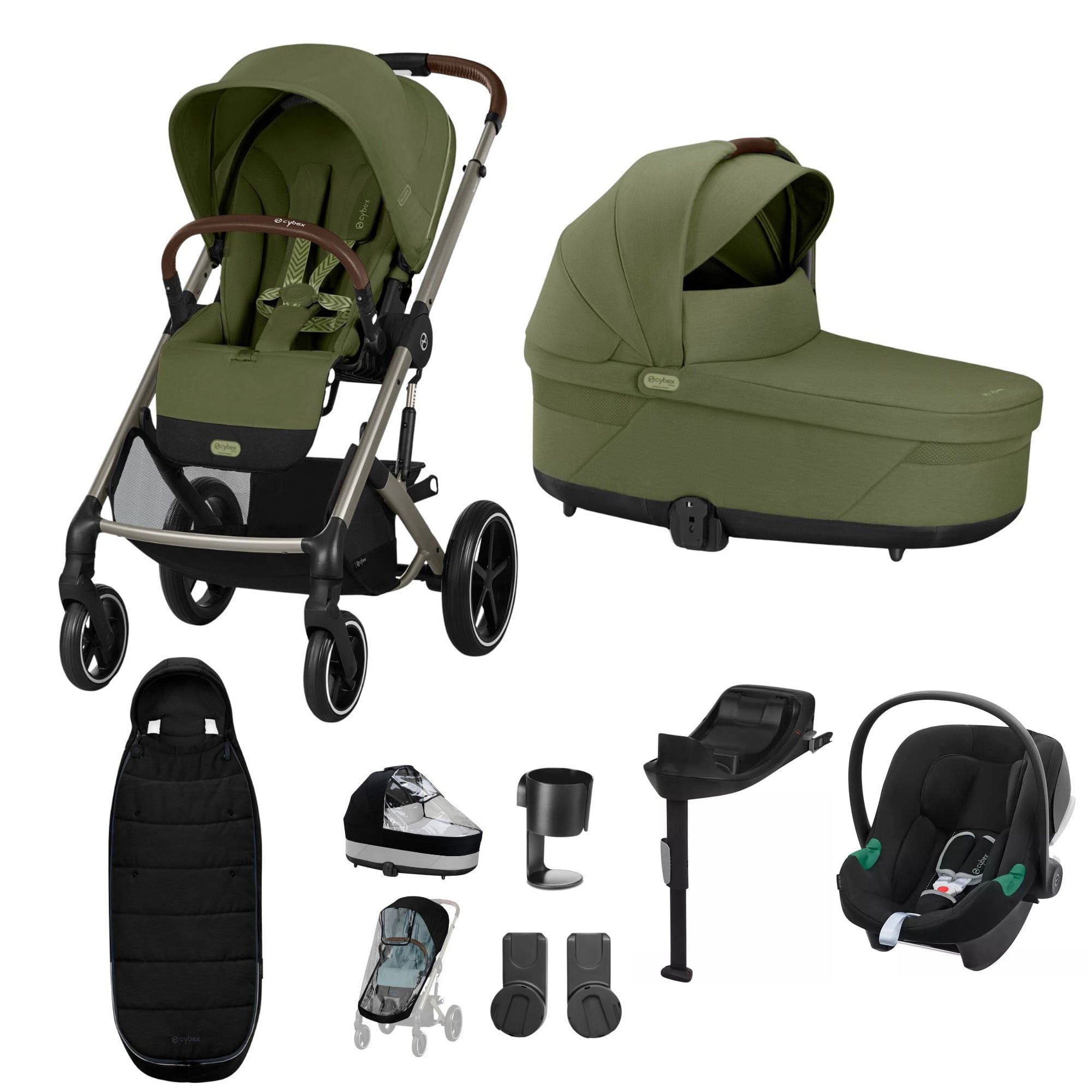 Cybex travel systems Cybex Balios S Lux Comfort Bundle - Taupe/Moss Green 19391-COM-MOSS-1