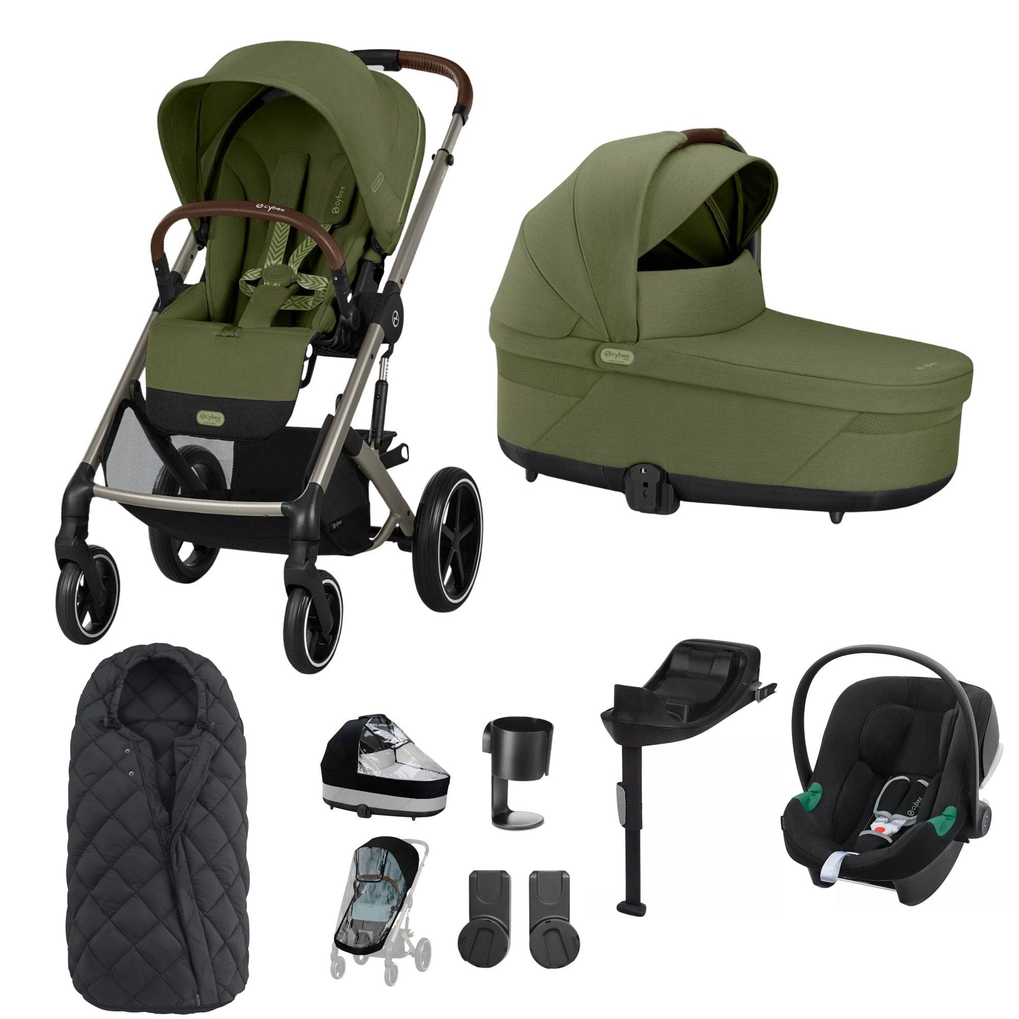 Cybex travel systems Cybex Balios S Lux Comfort Bundle - Taupe/Moss Green 19391-COM-MOSS-2