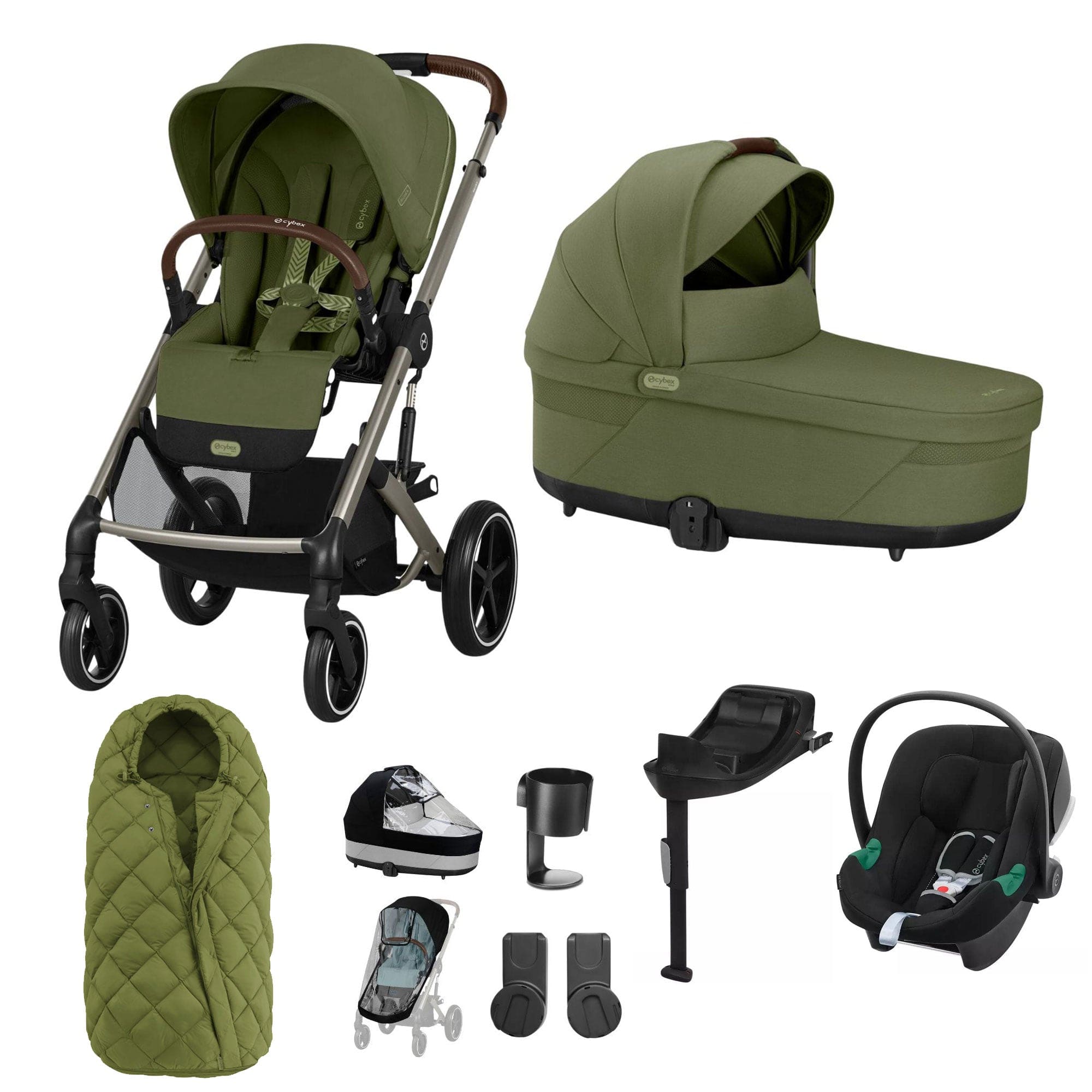 Cybex travel systems Cybex Balios S Lux Comfort Bundle - Taupe/Moss Green 19391-COM-MOSS-3