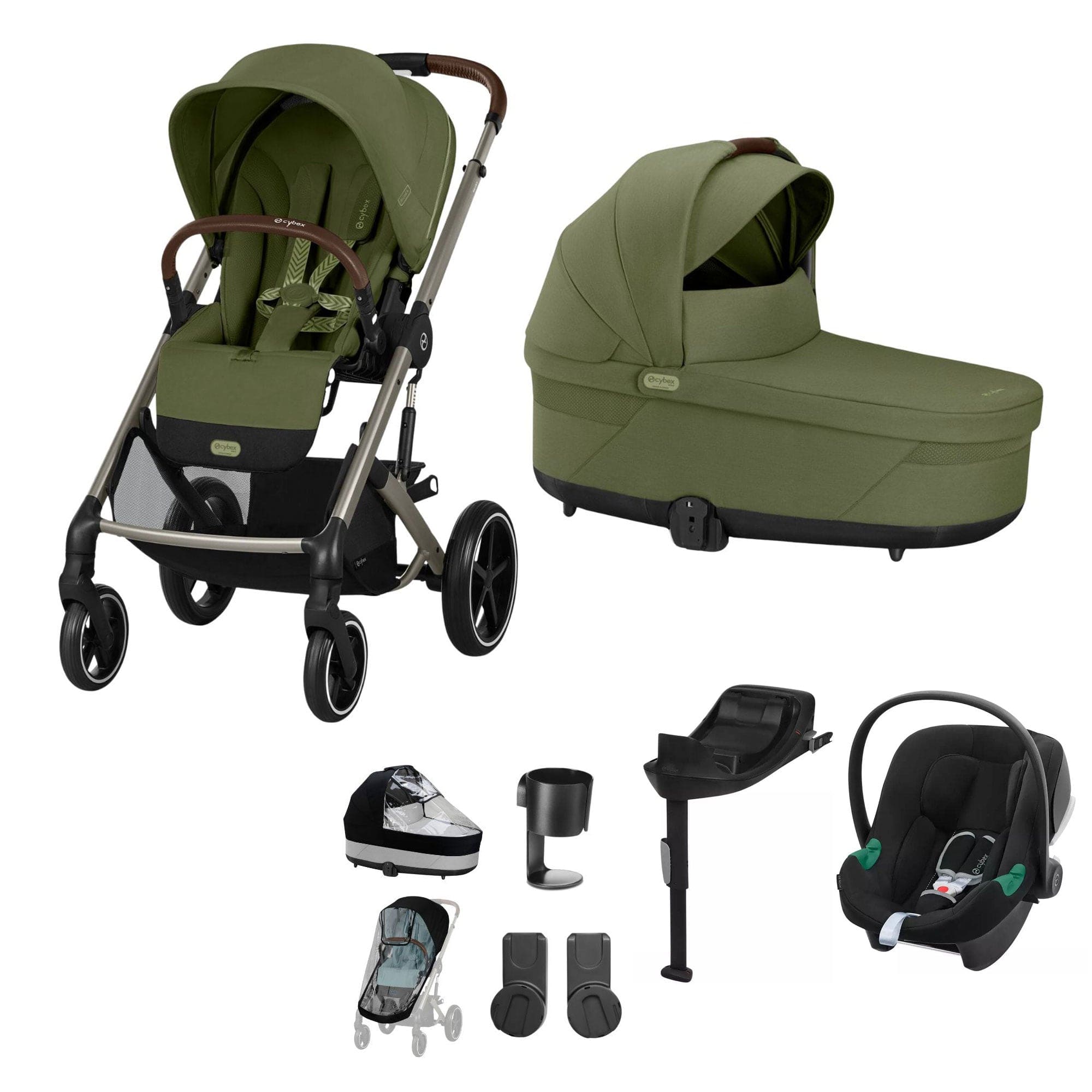 Cybex travel systems Cybex Balios S Lux Comfort Bundle - Taupe/Moss Green 19391-COM-MOSS-4