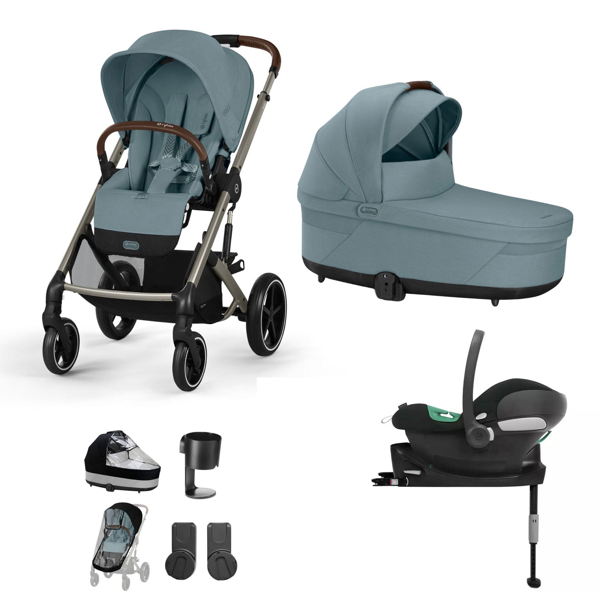 Cybex Travel Systems Cybex Balios S Lux Comfort Bundle - Taupe/Stormy Blue 127457-TPE-STO-BLU-1