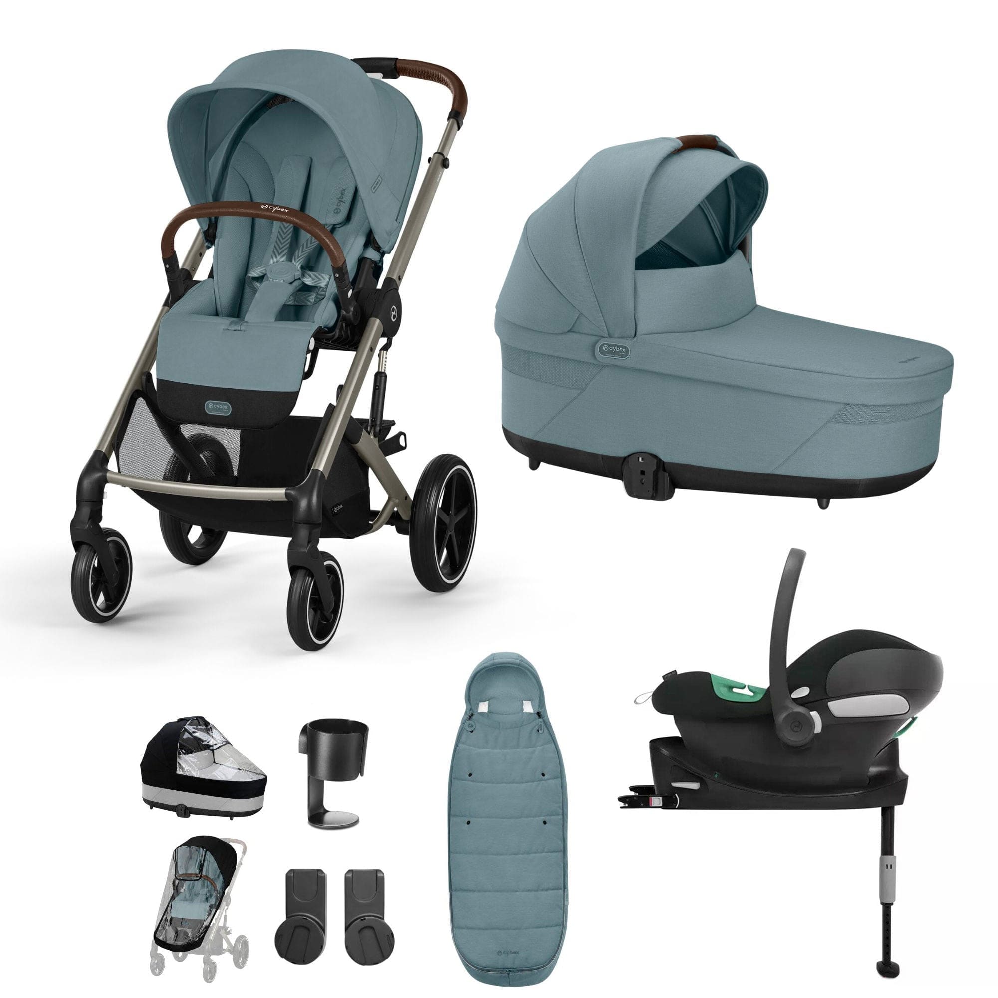 Cybex Travel Systems Cybex Balios S Lux Comfort Bundle - Taupe/Stormy Blue 14652-TPE-SKY-BLU