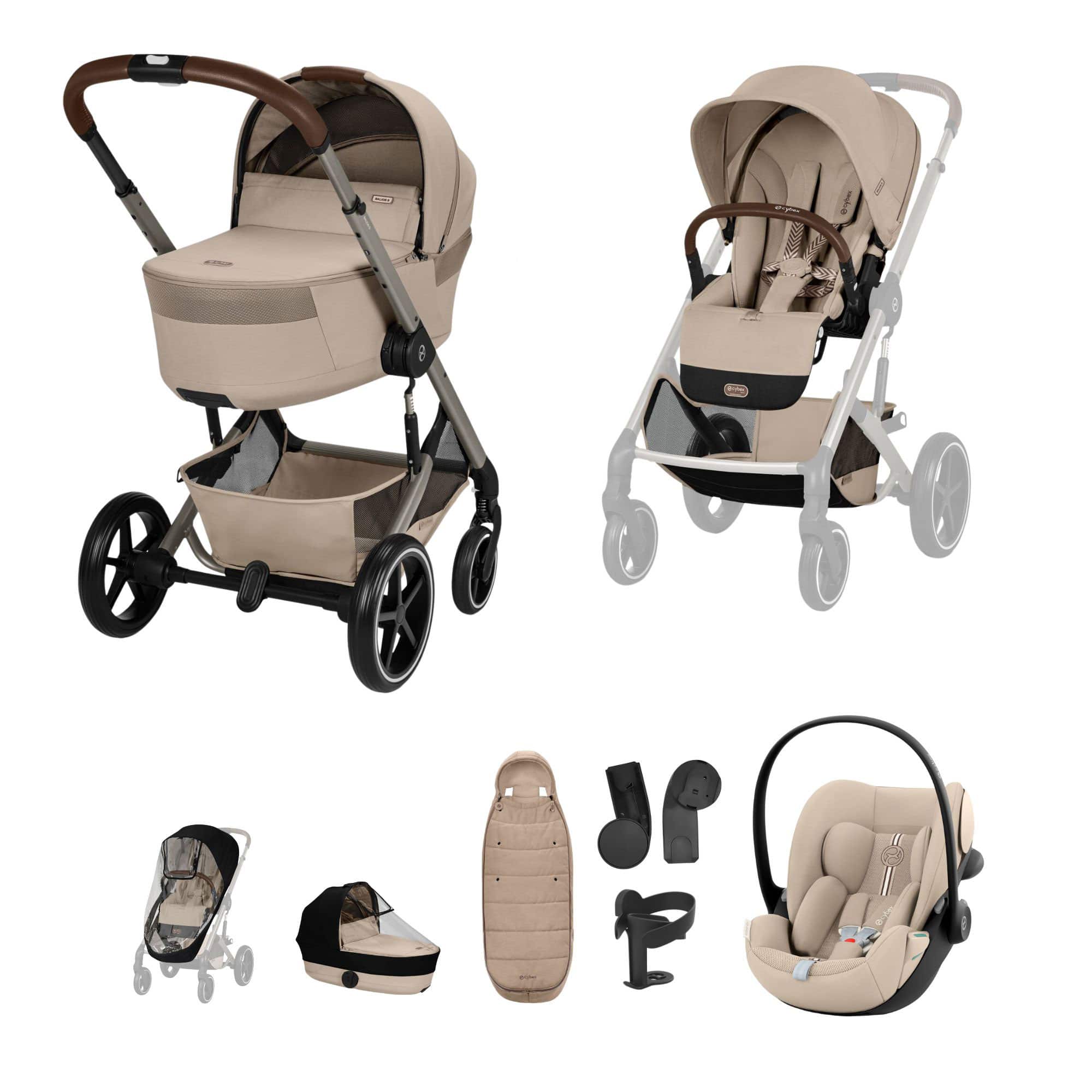 Cybex travel systems Cybex Balios S Lux Foldable Carrycot Travel System - Almond Beige 23033-BAL-TVS-PLUS-ALM-1