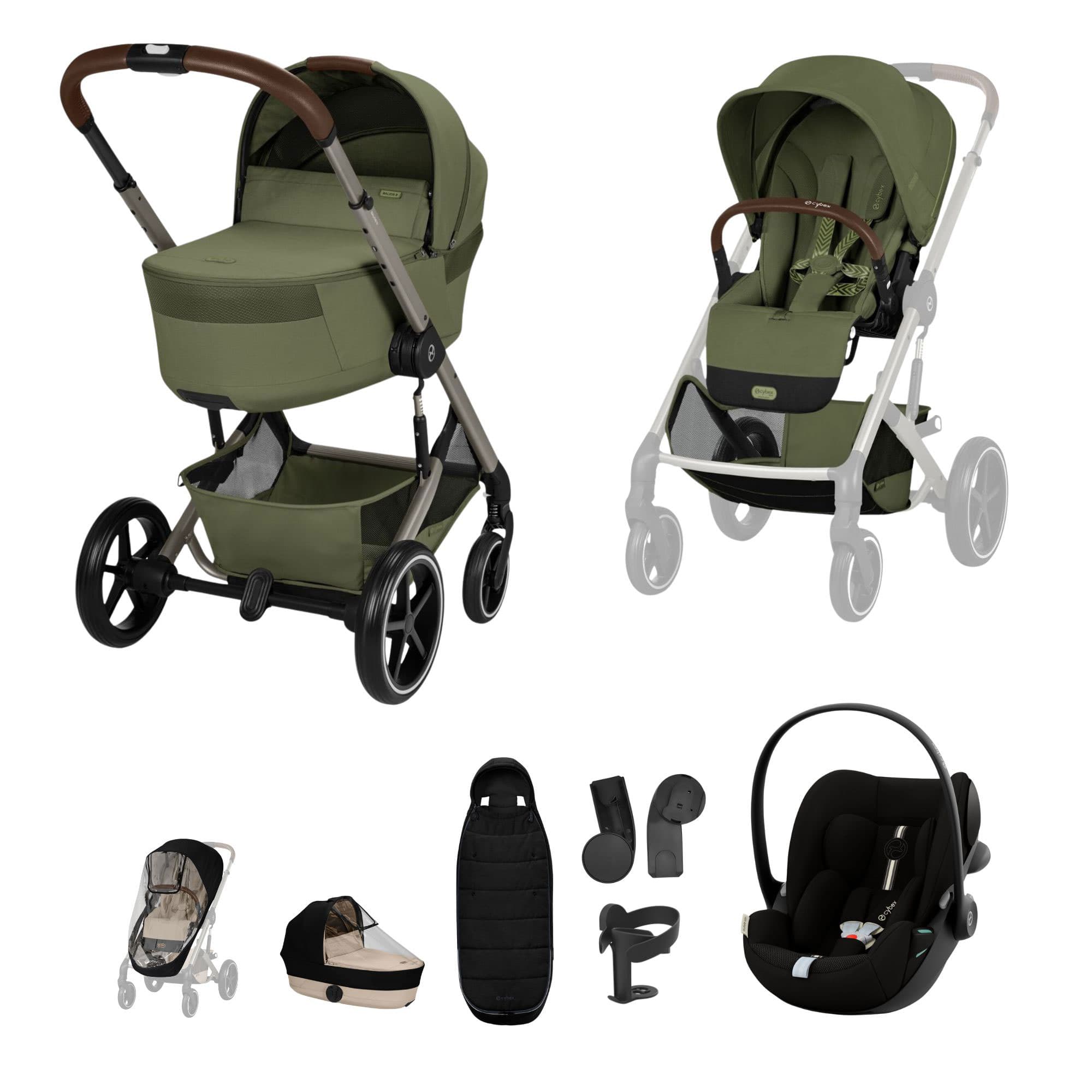 Cybex travel systems Cybex Balios S Lux Foldable Carrycot Travel System - Moss Green 23033-BAL-TVS-PLUS-MOS-1