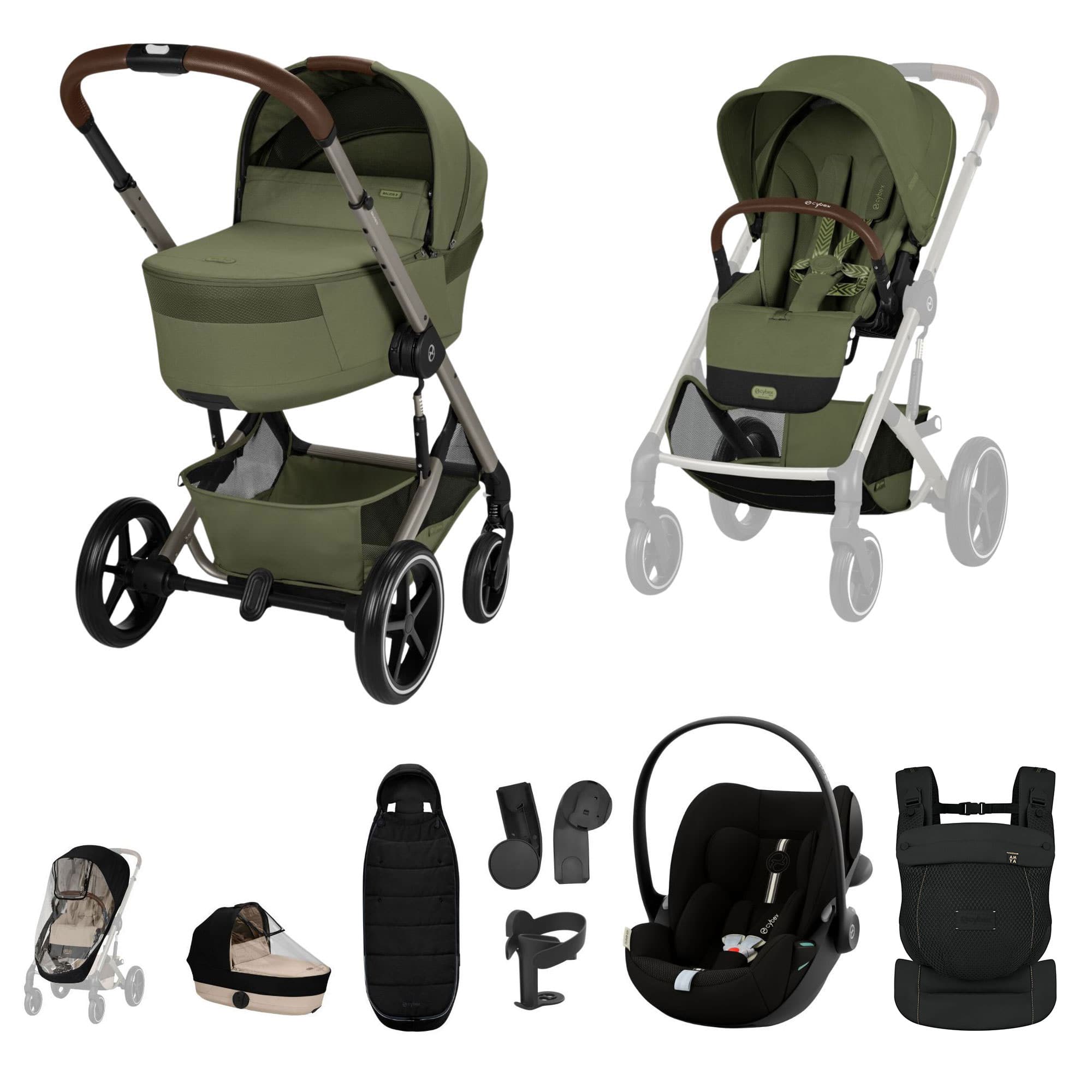 Cybex travel systems Cybex Balios S Lux Foldable Carrycot Travel System - Moss Green 23033-BAL-TVS-PLUS-MOS-2