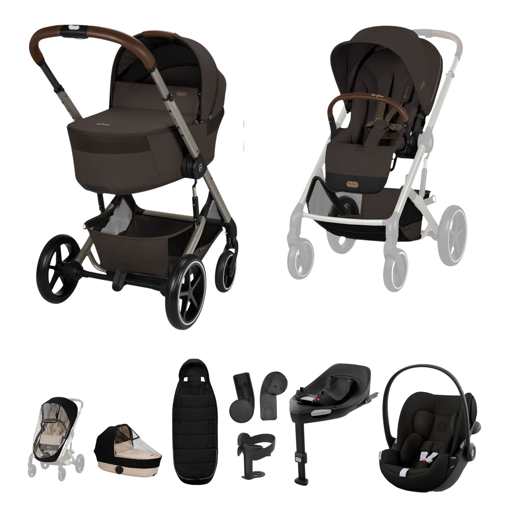 Cybex travel systems Cybex Balios S Lux Foldable Carrycot Ultimate Travel System - Chocolate Brown 23053-BAL-ULT-CHO-1