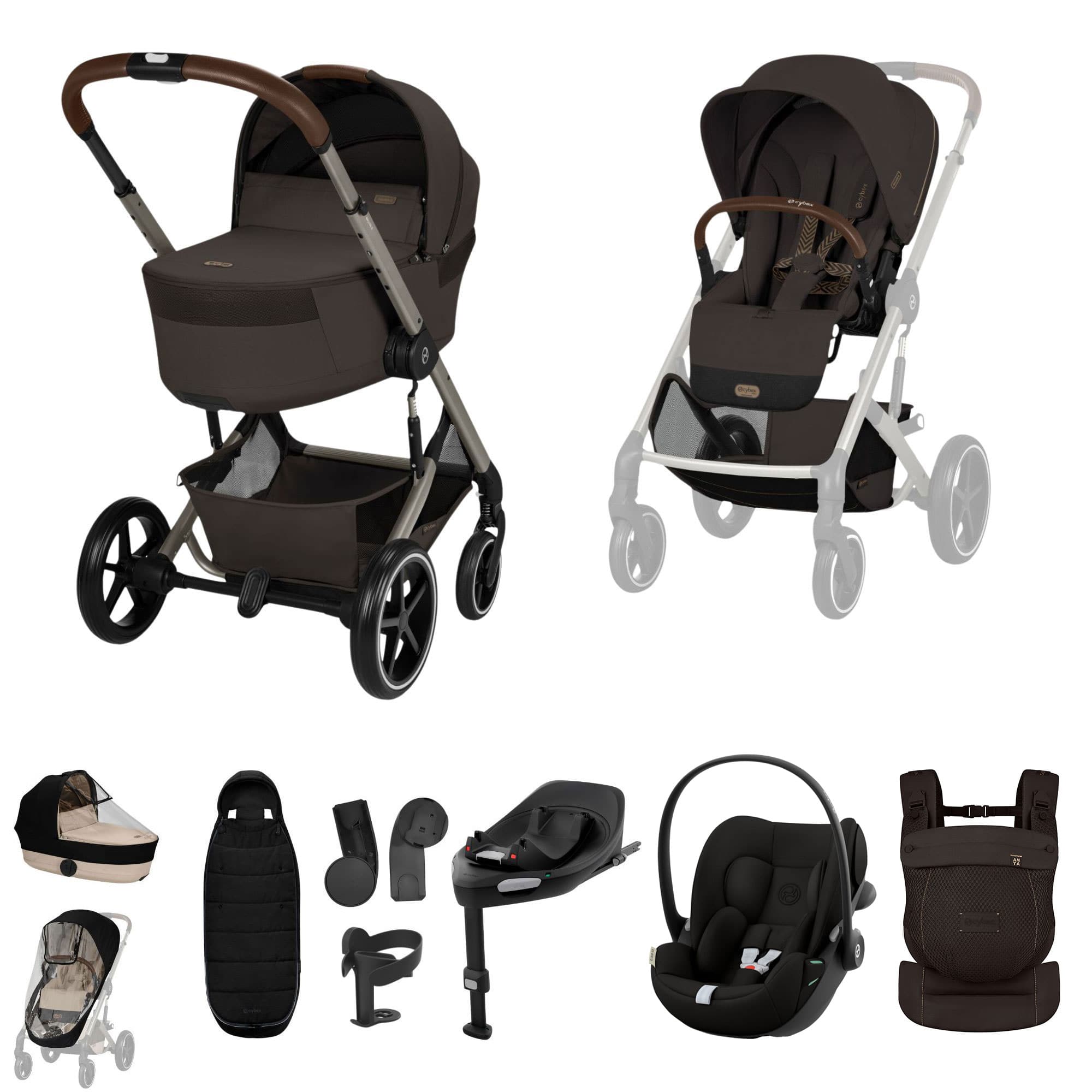 Cybex travel systems Cybex Balios S Lux Foldable Carrycot Ultimate Travel System - Chocolate Brown 23053-BAL-ULT-CHO-2